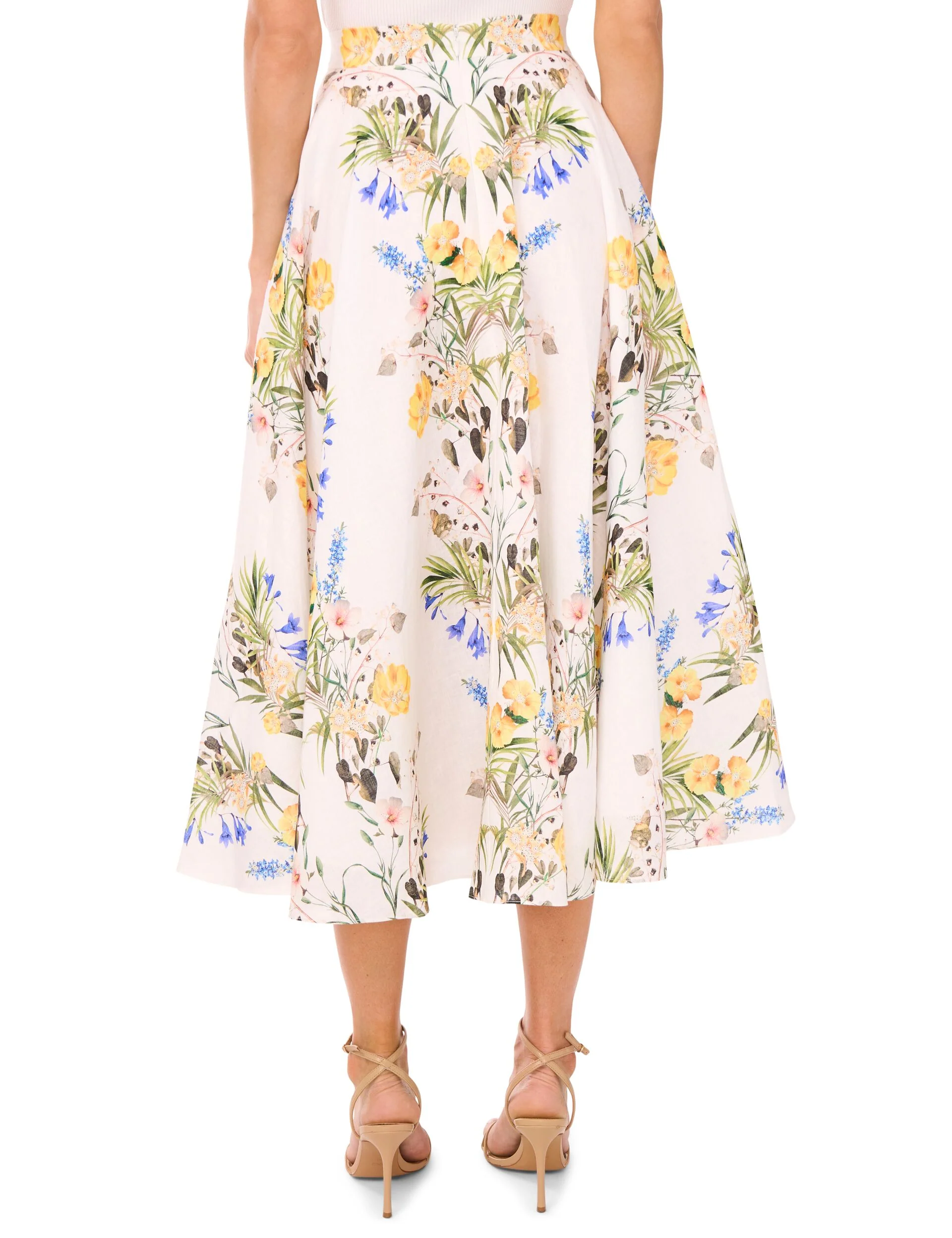 A-LINE LINEN MIDI SKIRT | WHITE - Image 5