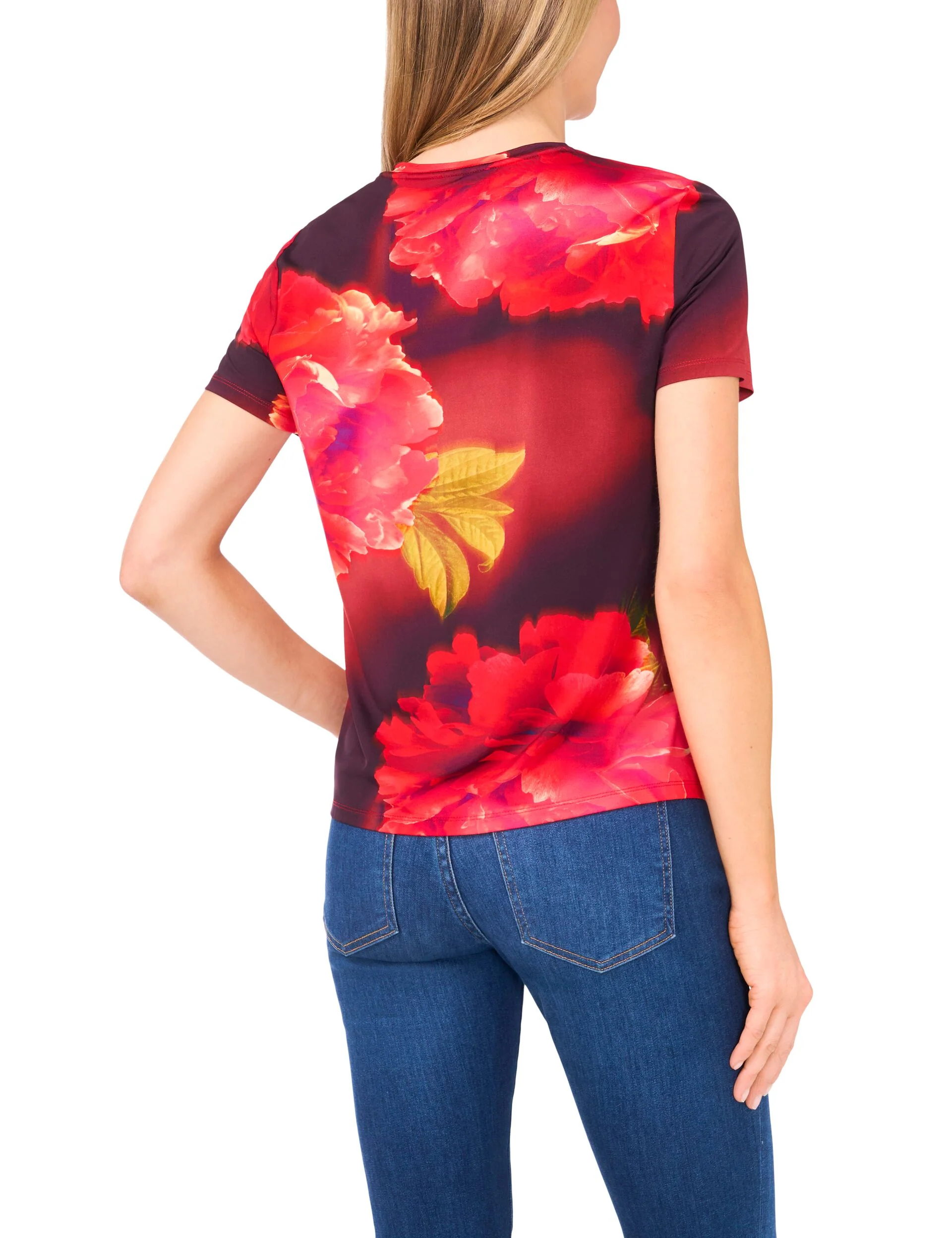 ALLOVER FLORAL T-SHIRT | RED - Image 3