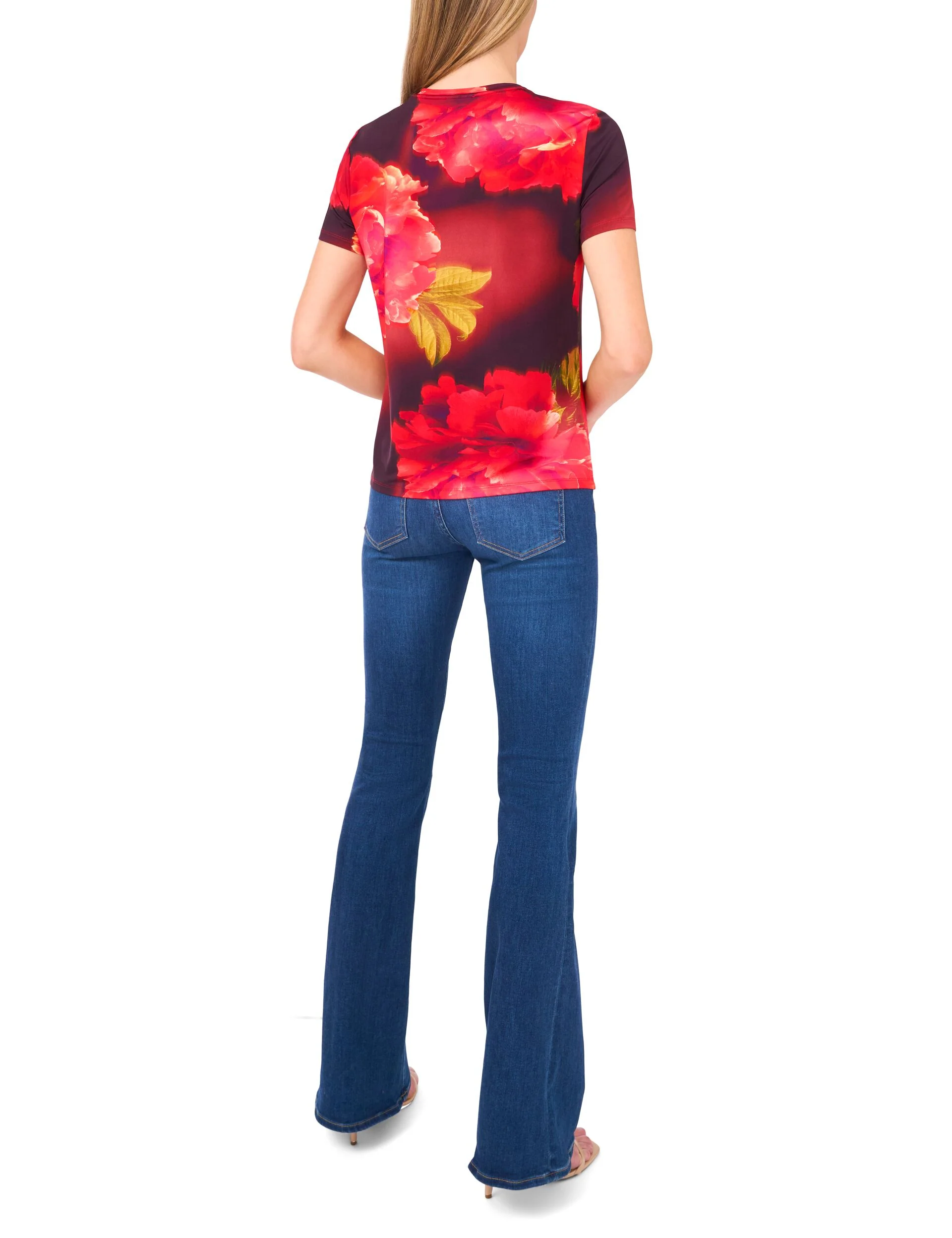 ALLOVER FLORAL T-SHIRT | RED - Image 4