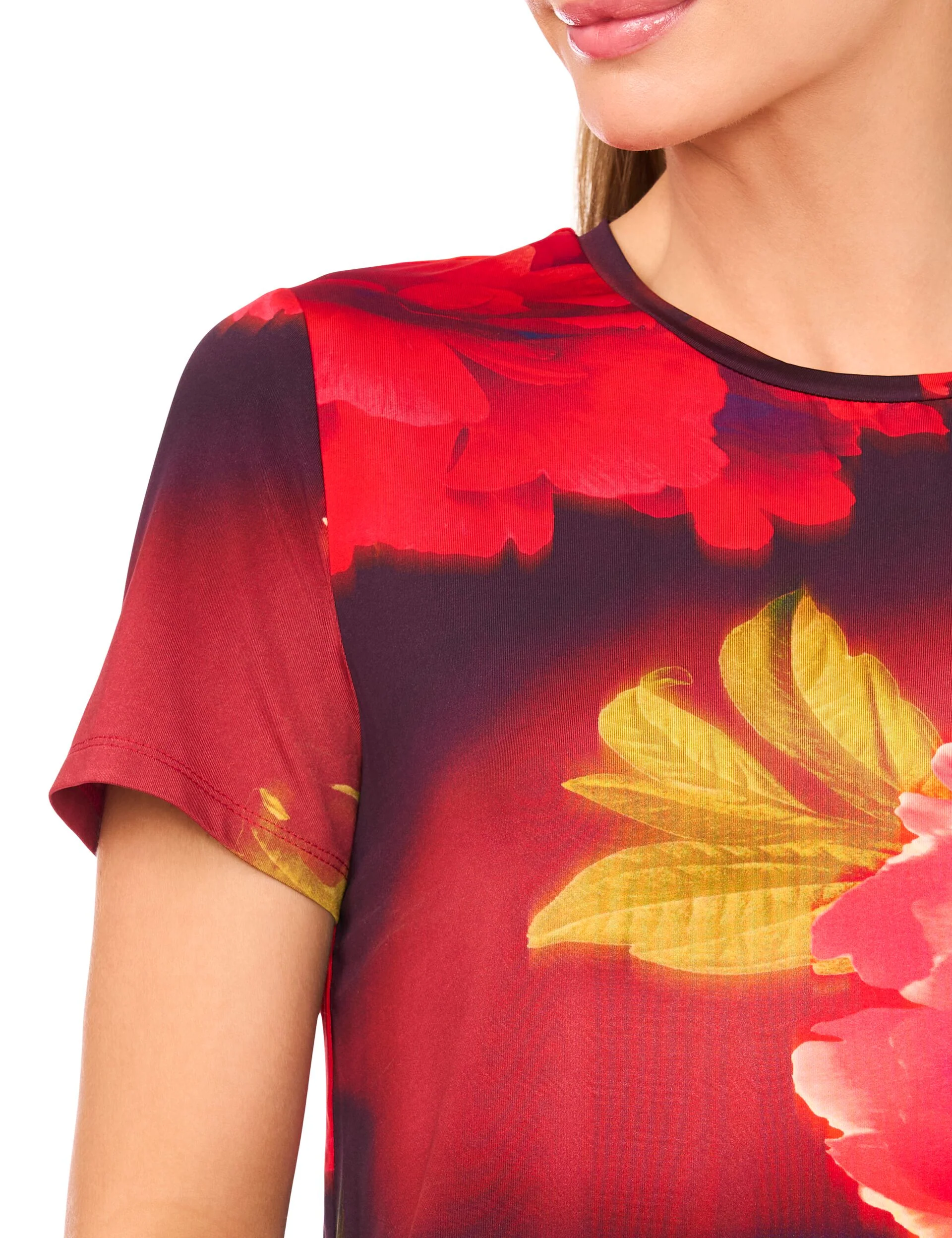 ALLOVER FLORAL T-SHIRT | RED - Image 5