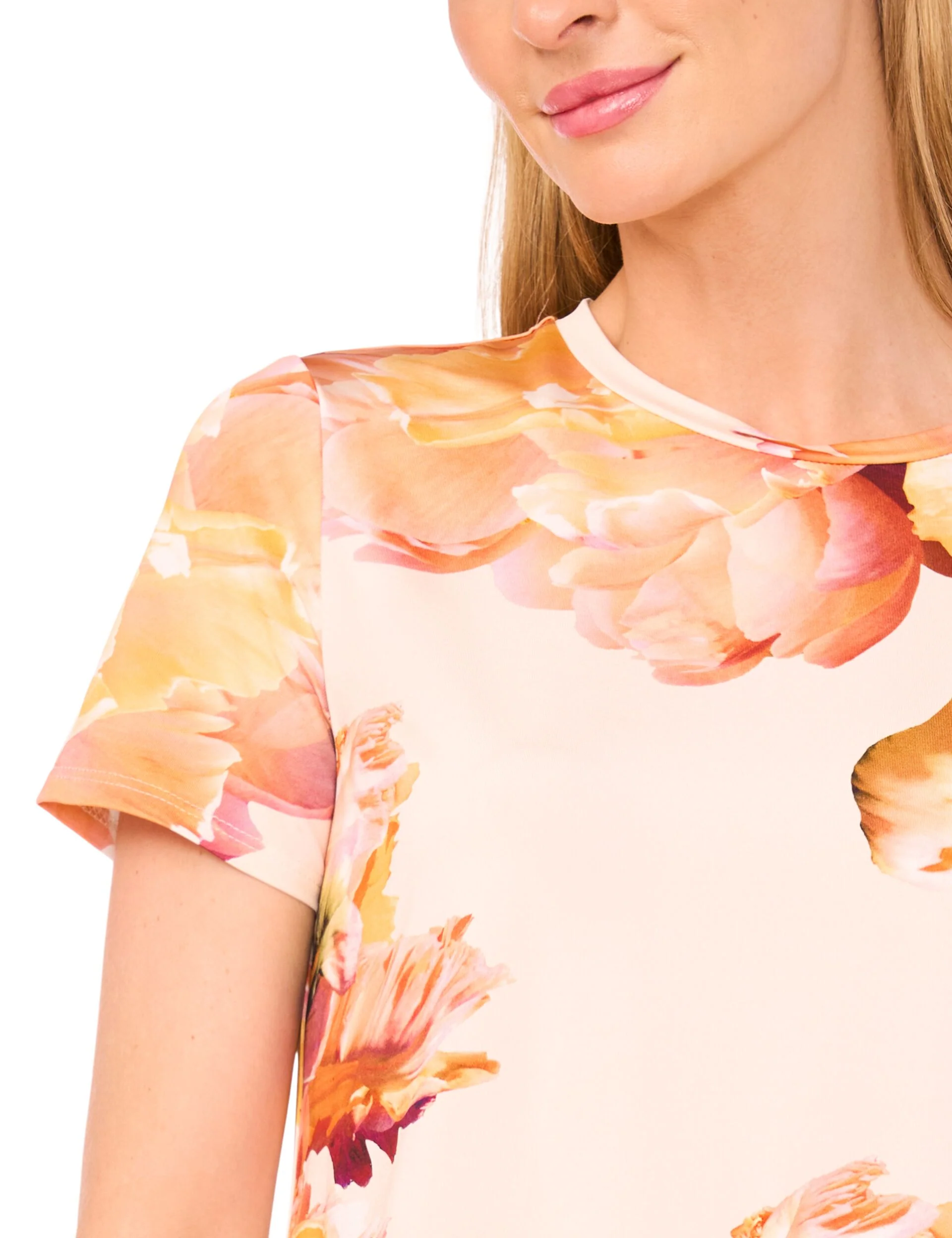 ALLOVER FLORAL T-SHIRT | ORANGE - Image 2