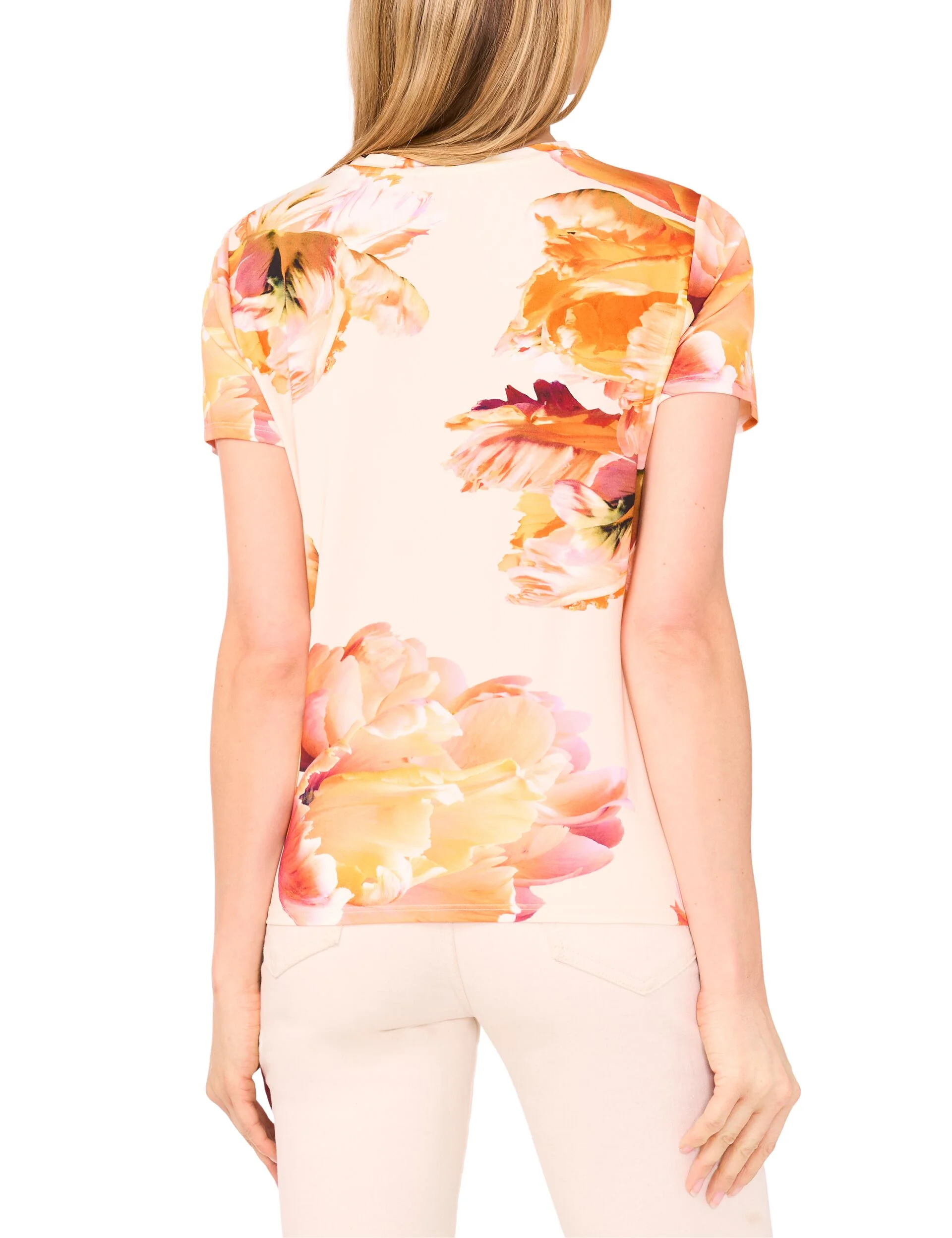 ALLOVER FLORAL T-SHIRT | ORANGE - Image 3