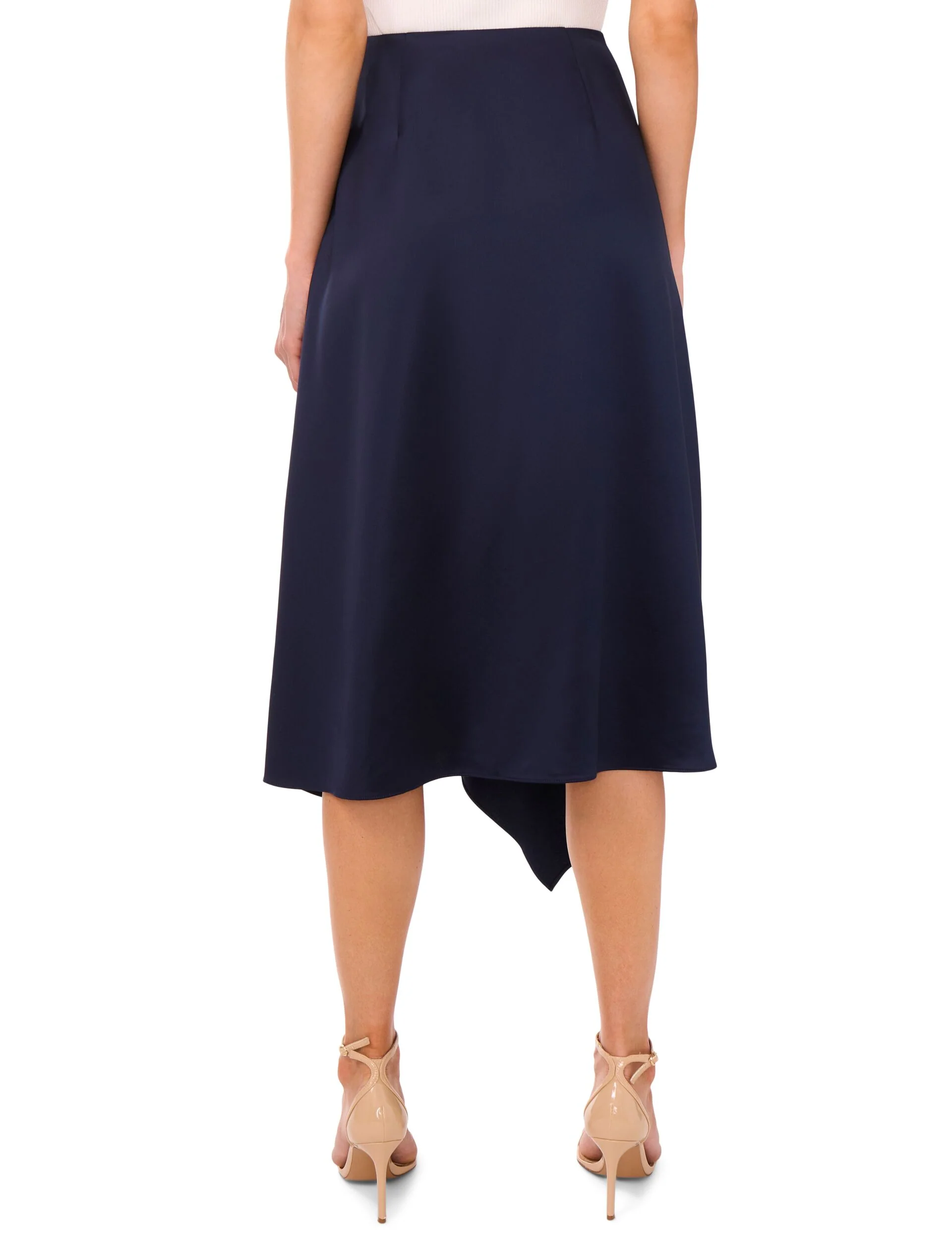 ASYMMETRIC MIDI SKIRT | NAVY - Image 3