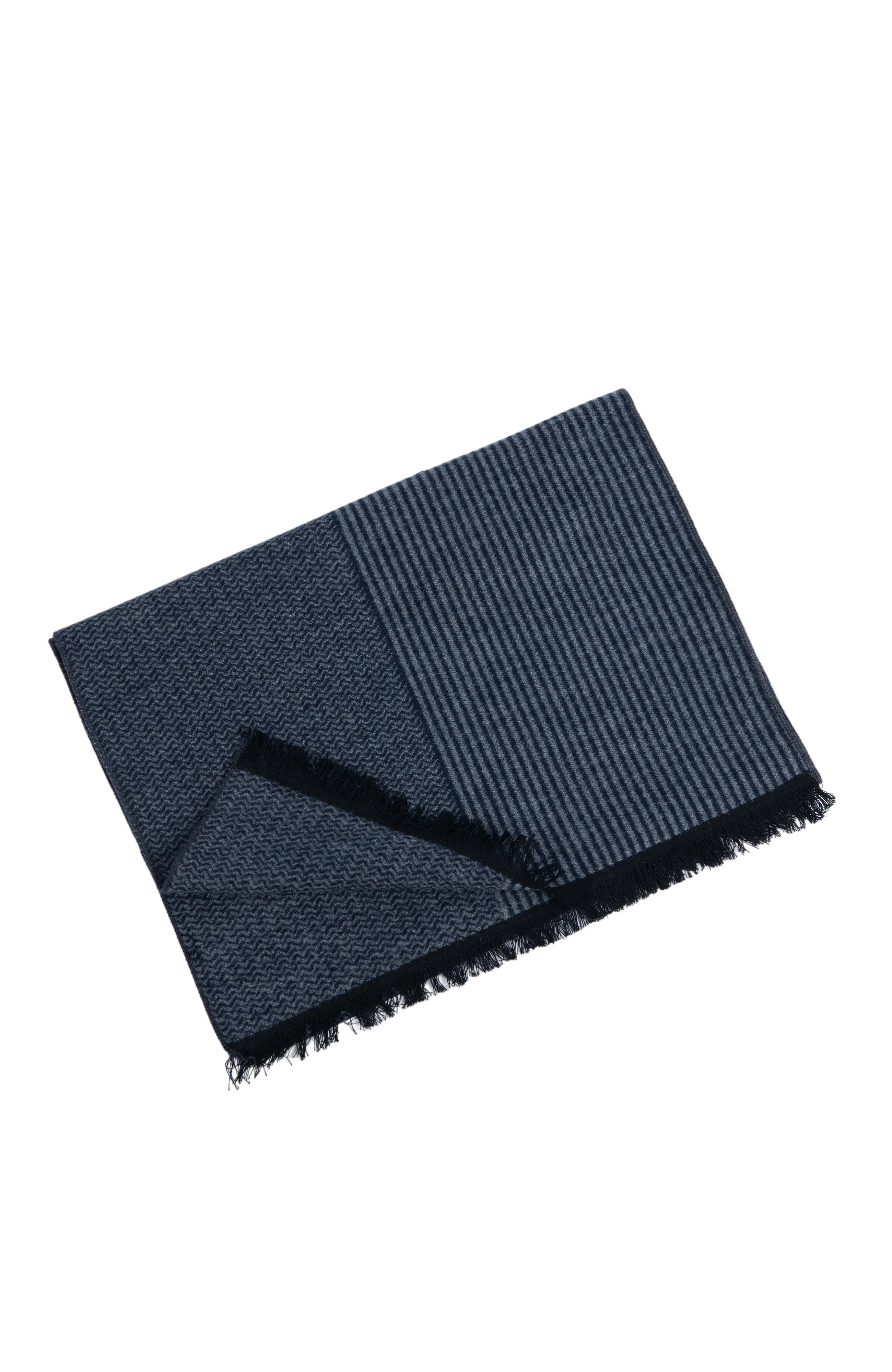 CHEVRON AND STRIPE SCARF | GREY - Image 2