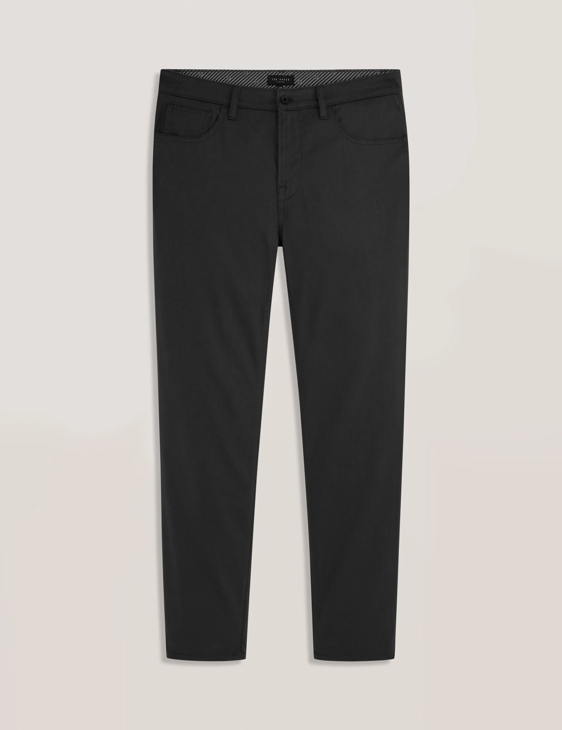 COMPACT HERRINGBONE TROUSERS | BLACK - Image 6
