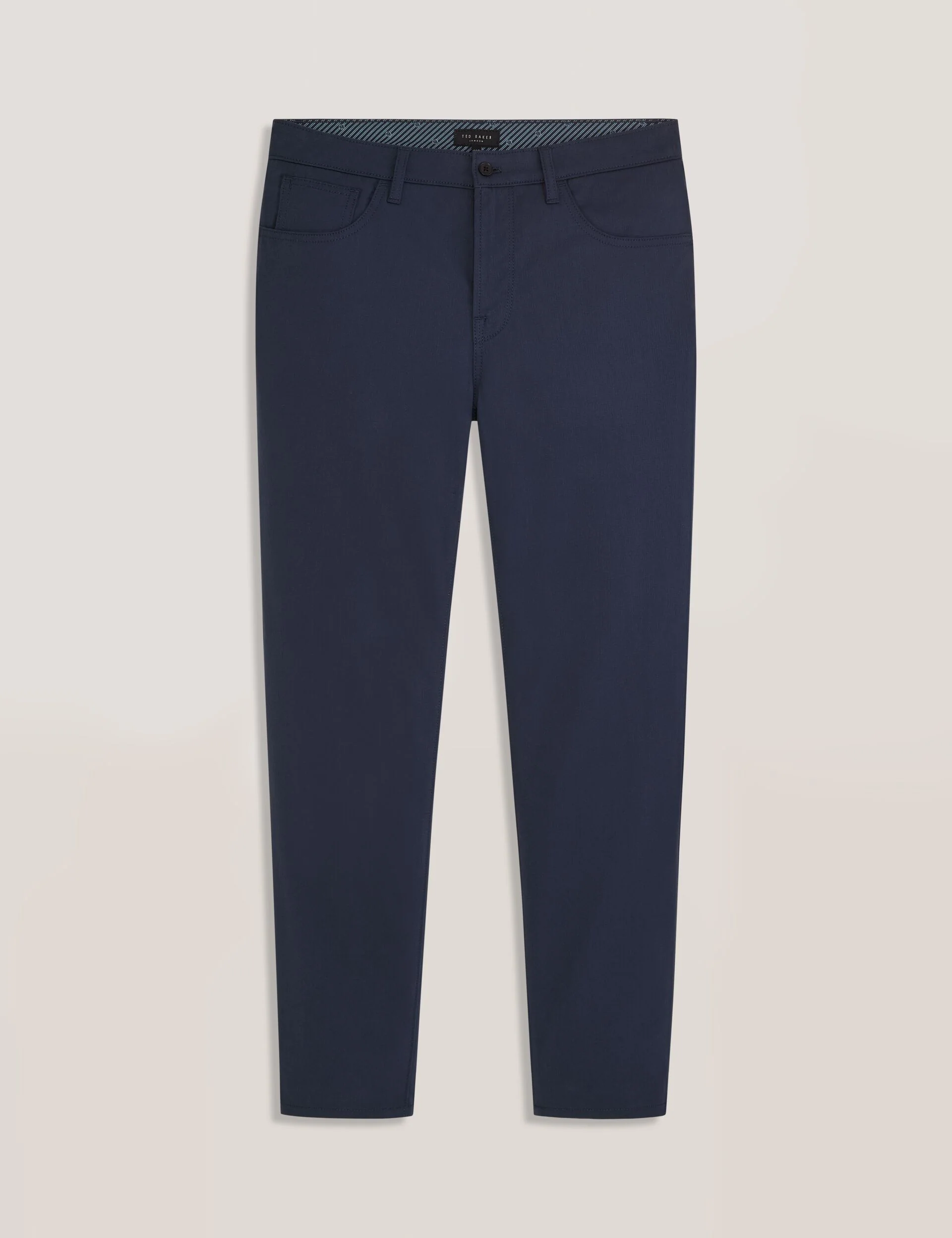 COMPACT HERRINGBONE TROUSERS | NAVY - Image 6