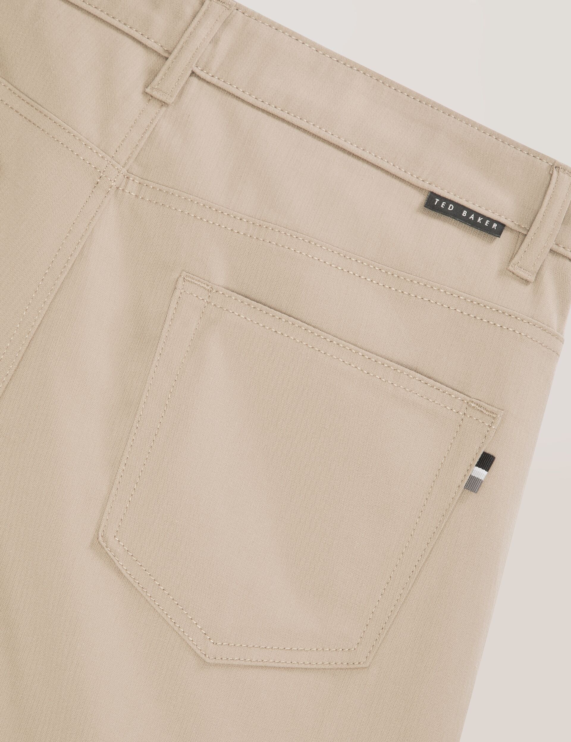 COMPACT HERRINGBONE TROUSERS | CAMEL - Image 3