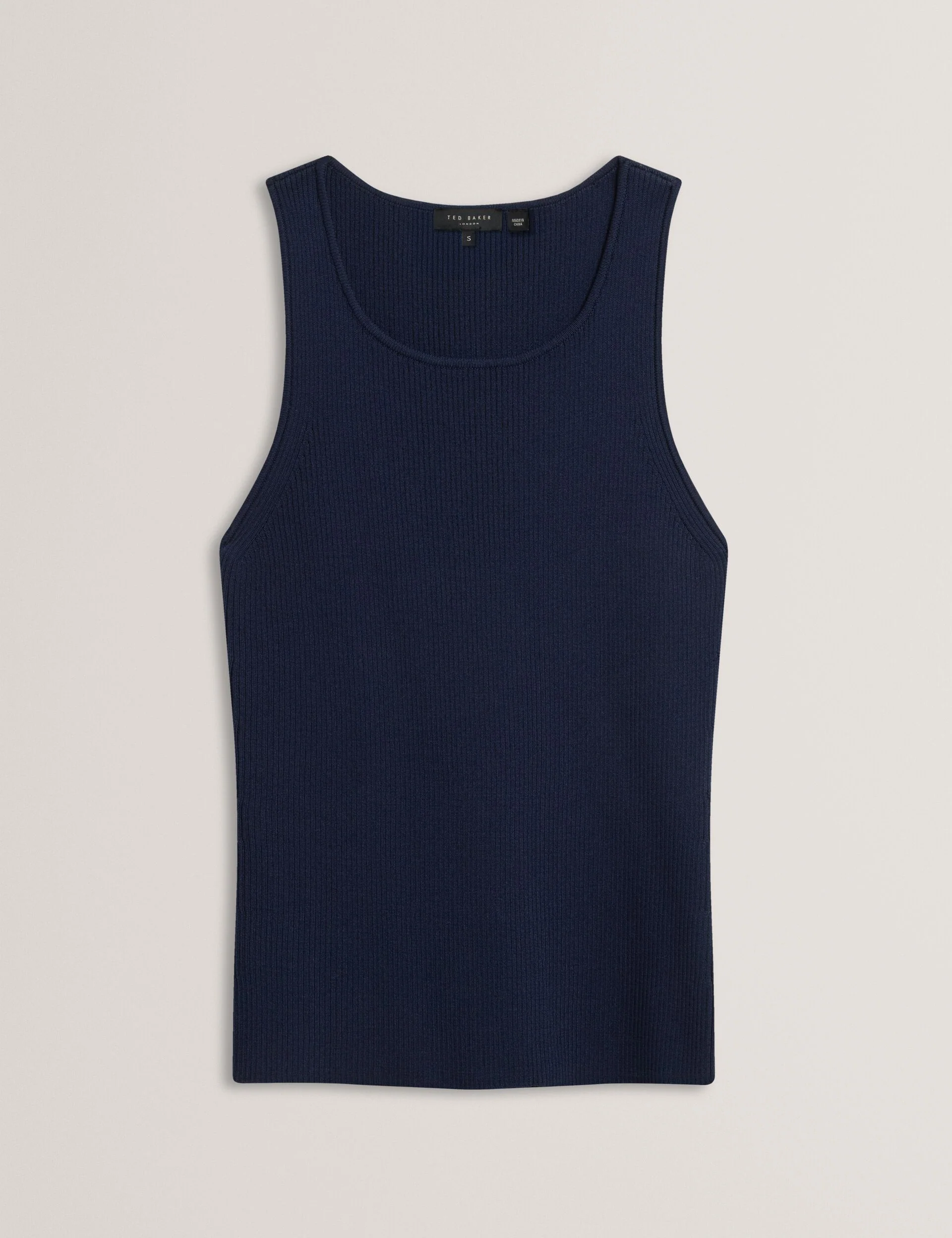 CREW NECK TANK TOP WITH RIB | NAVY - Image 8