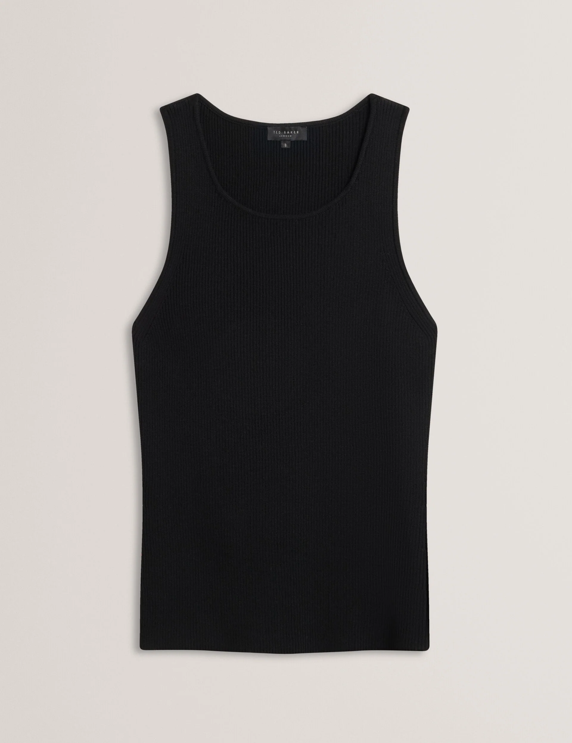 CREW NECK TANK TOP WITH RIB | BLACK - Image 7