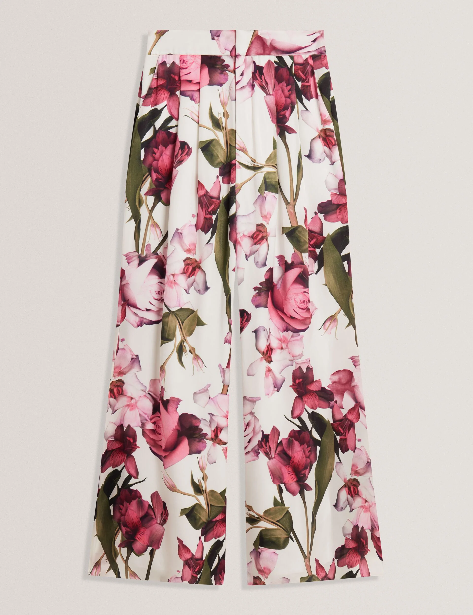 FLORAL SATIN FLOWY PANT | WHITE - Image 8
