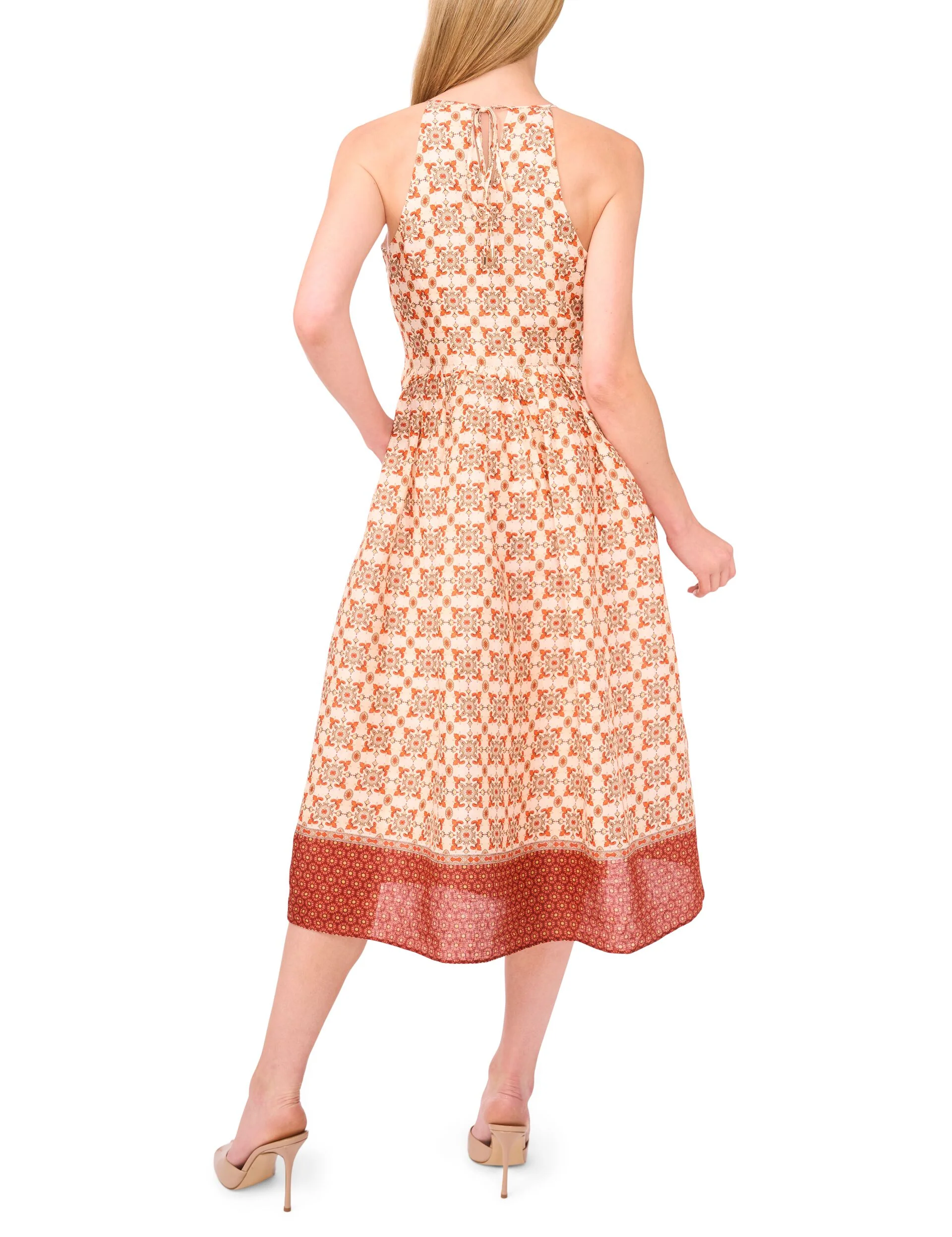 GEO DETAIL MINI DRESS | ORANGE - Image 3