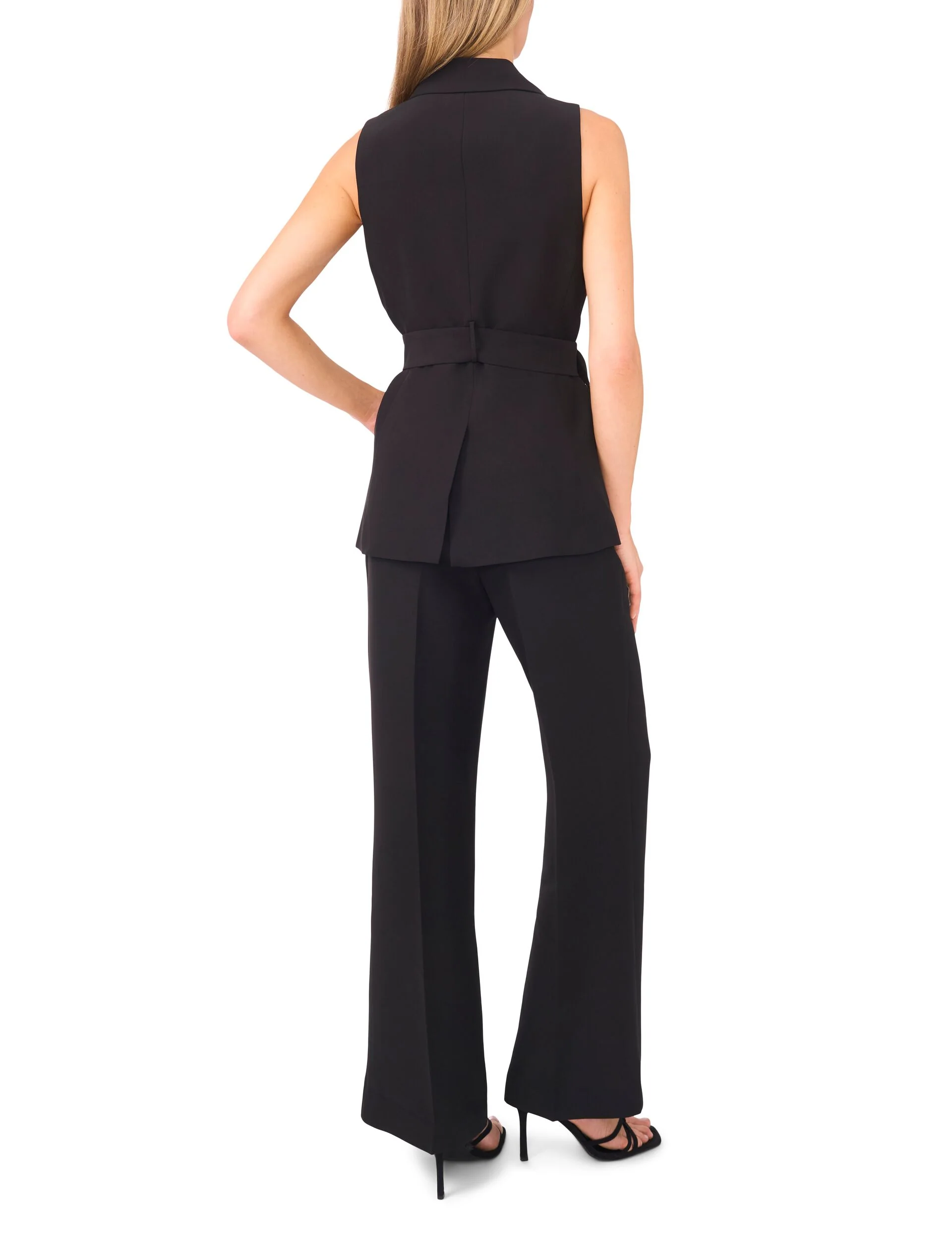 HALTER BUTTONED VEST | BLACK - Image 3