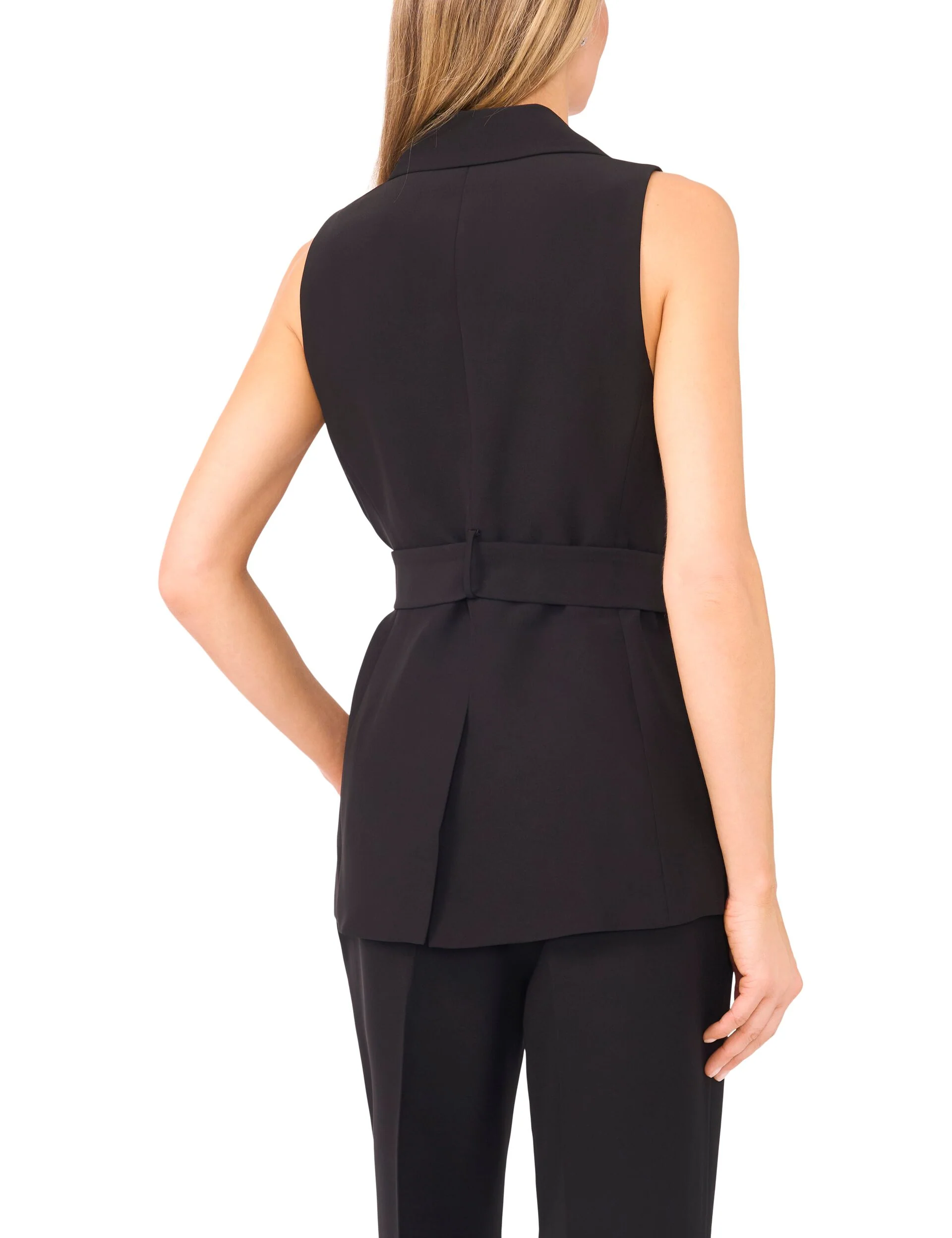 HALTER BUTTONED VEST | BLACK - Image 4