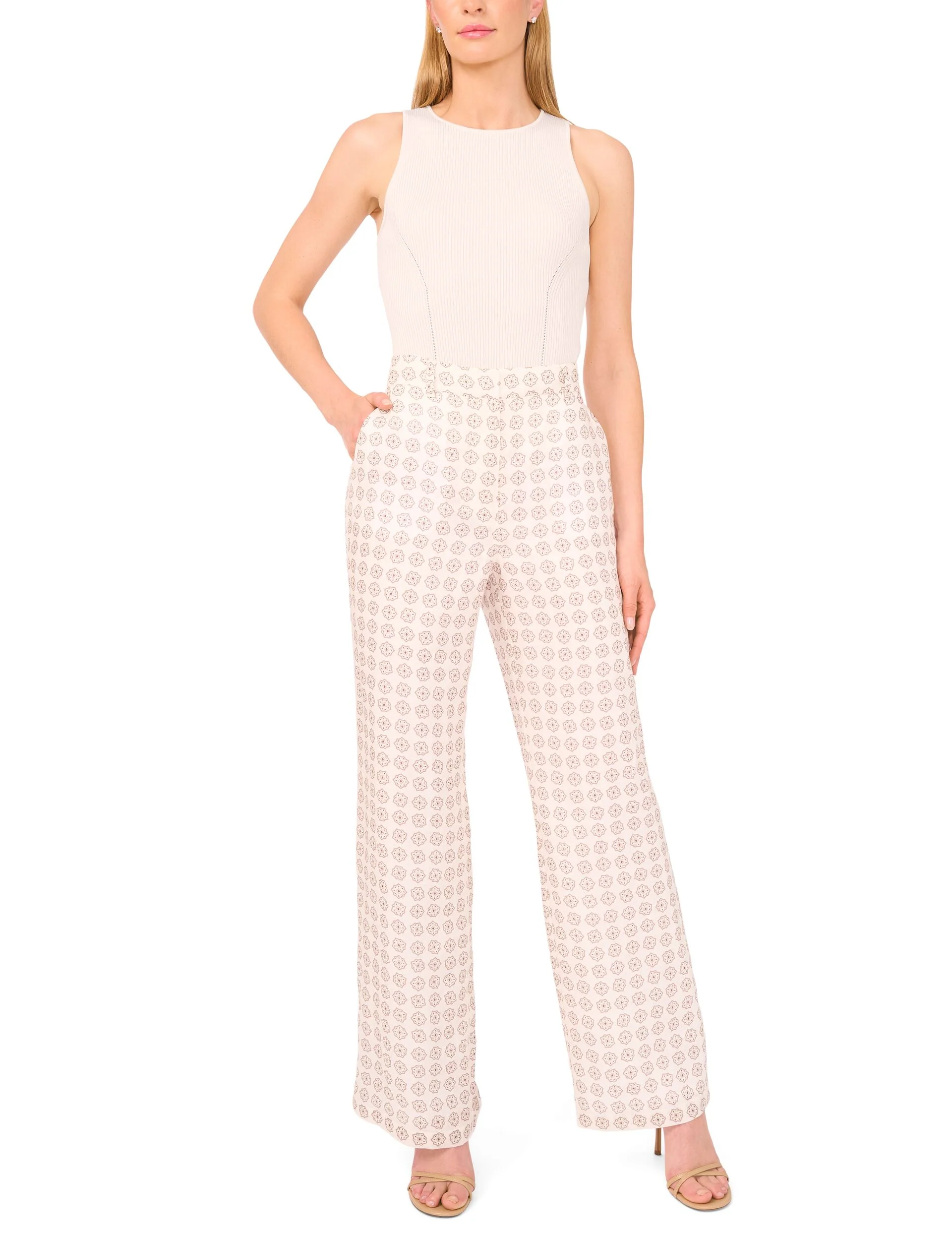 HIGH-WAISTED STRUCTURED PANT | IVORY - Image 2
