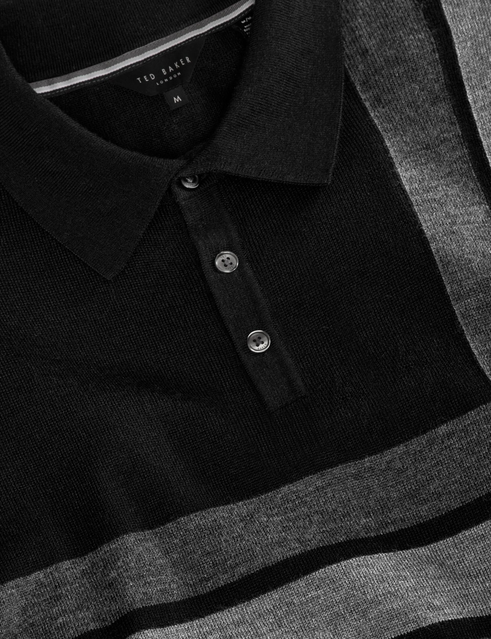 INTARSIA SWEATER POLO | BLACK - Image 3