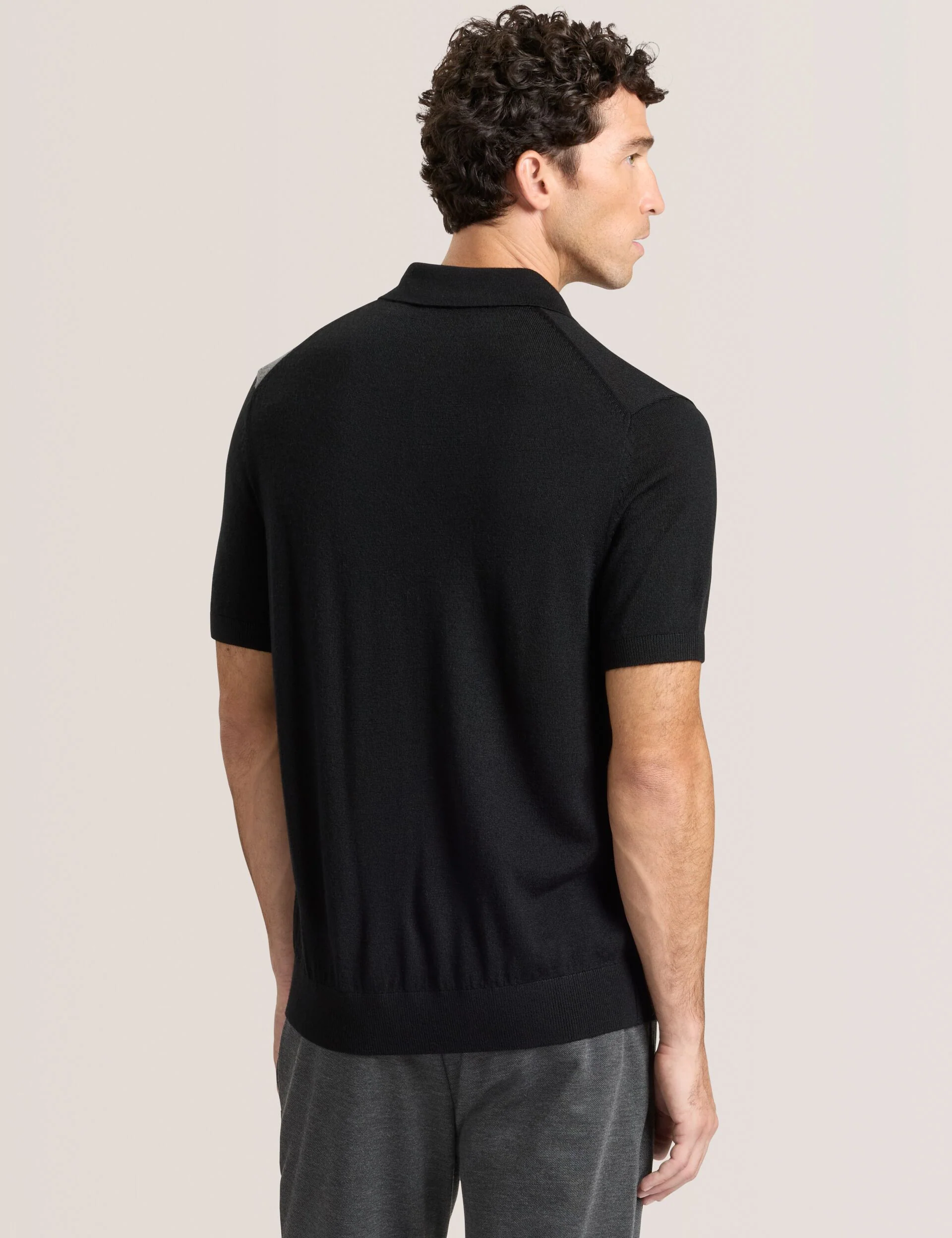 INTARSIA SWEATER POLO | BLACK - Image 4