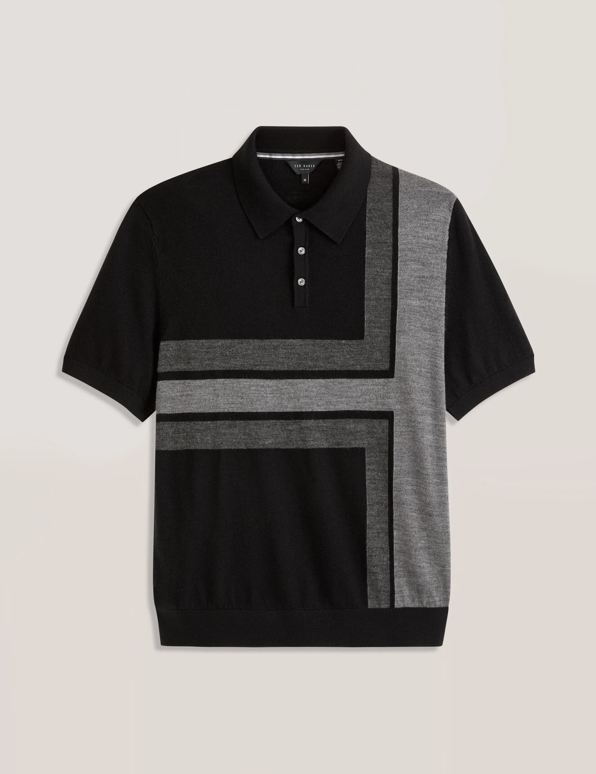 INTARSIA SWEATER POLO | BLACK - Image 6