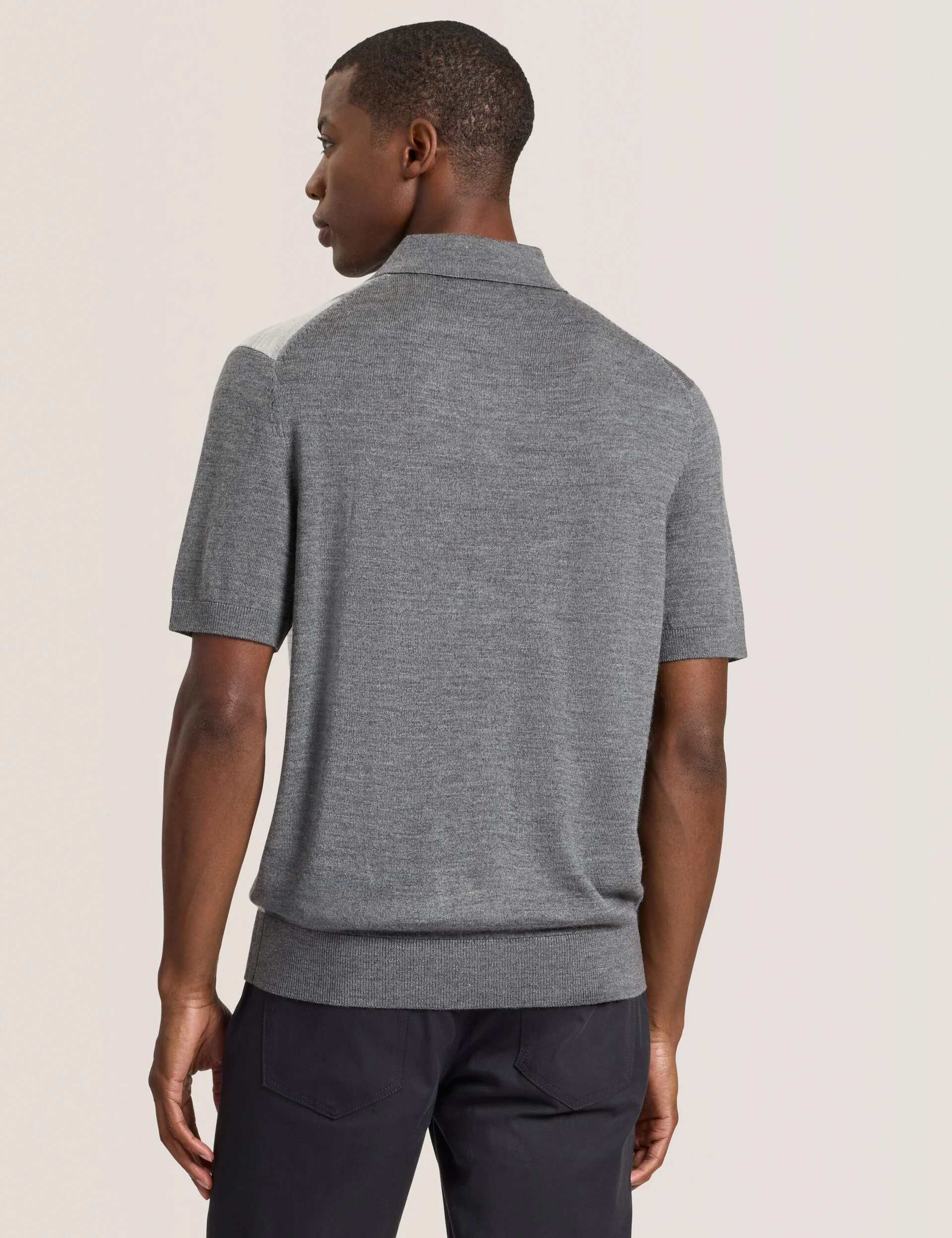 INTARSIA SWEATER POLO | DARK GREY - Image 5