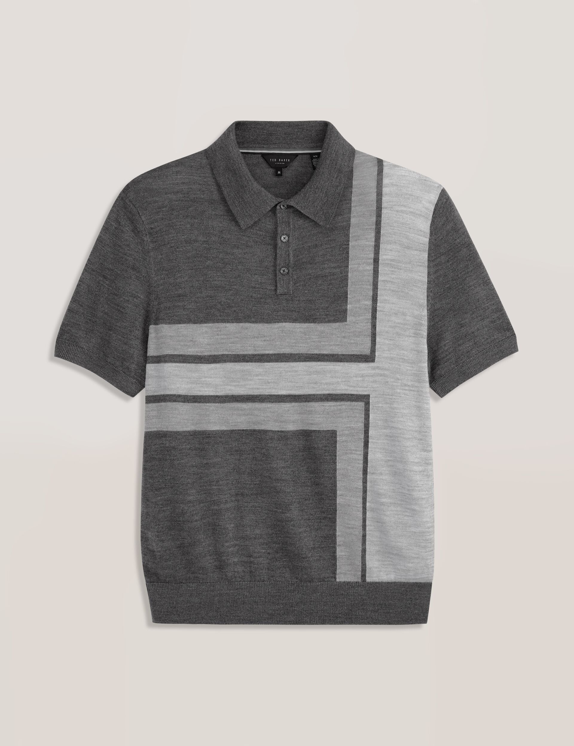 INTARSIA SWEATER POLO | DARK GREY - Image 6