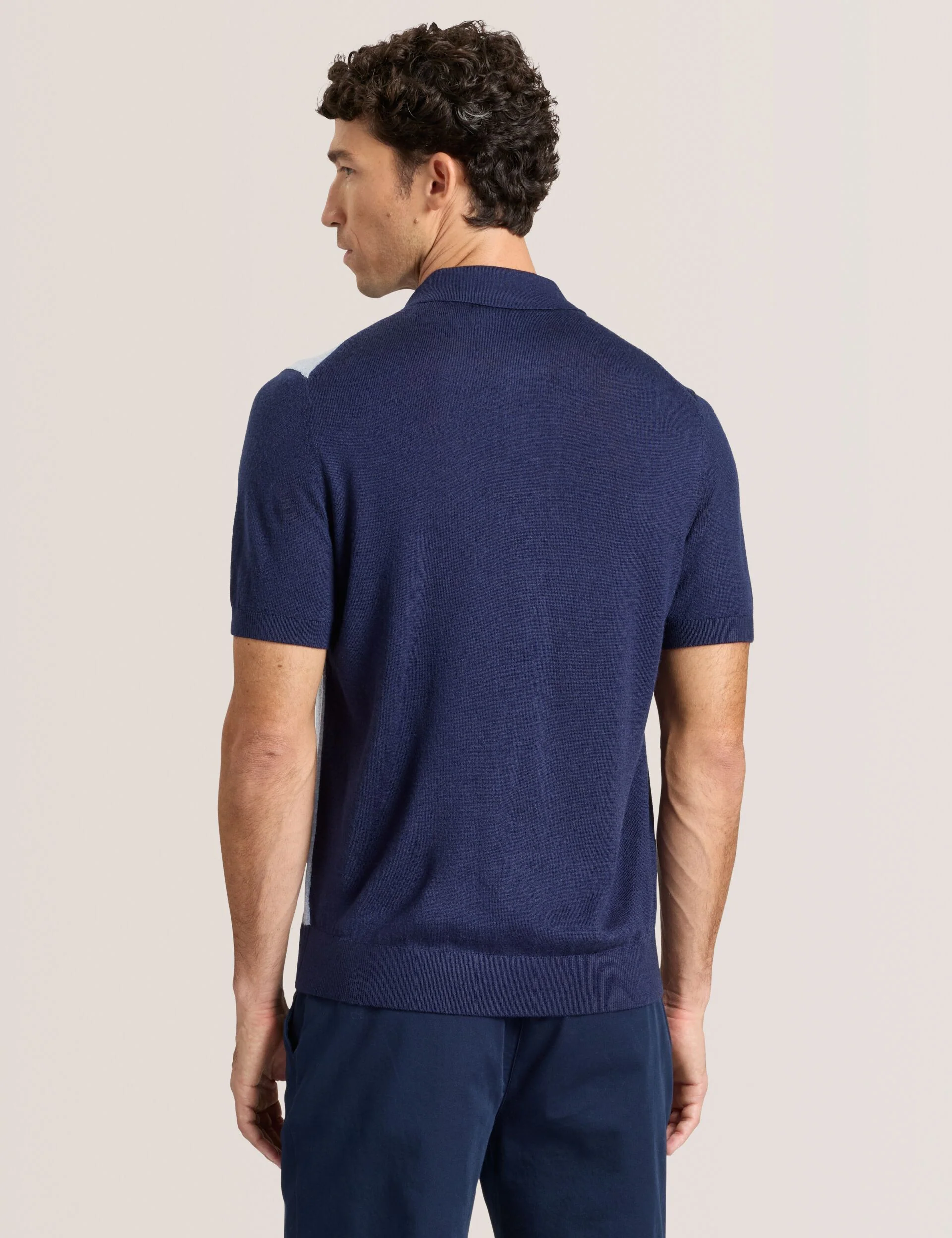 INTARSIA SWEATER POLO | NAVY - Image 5