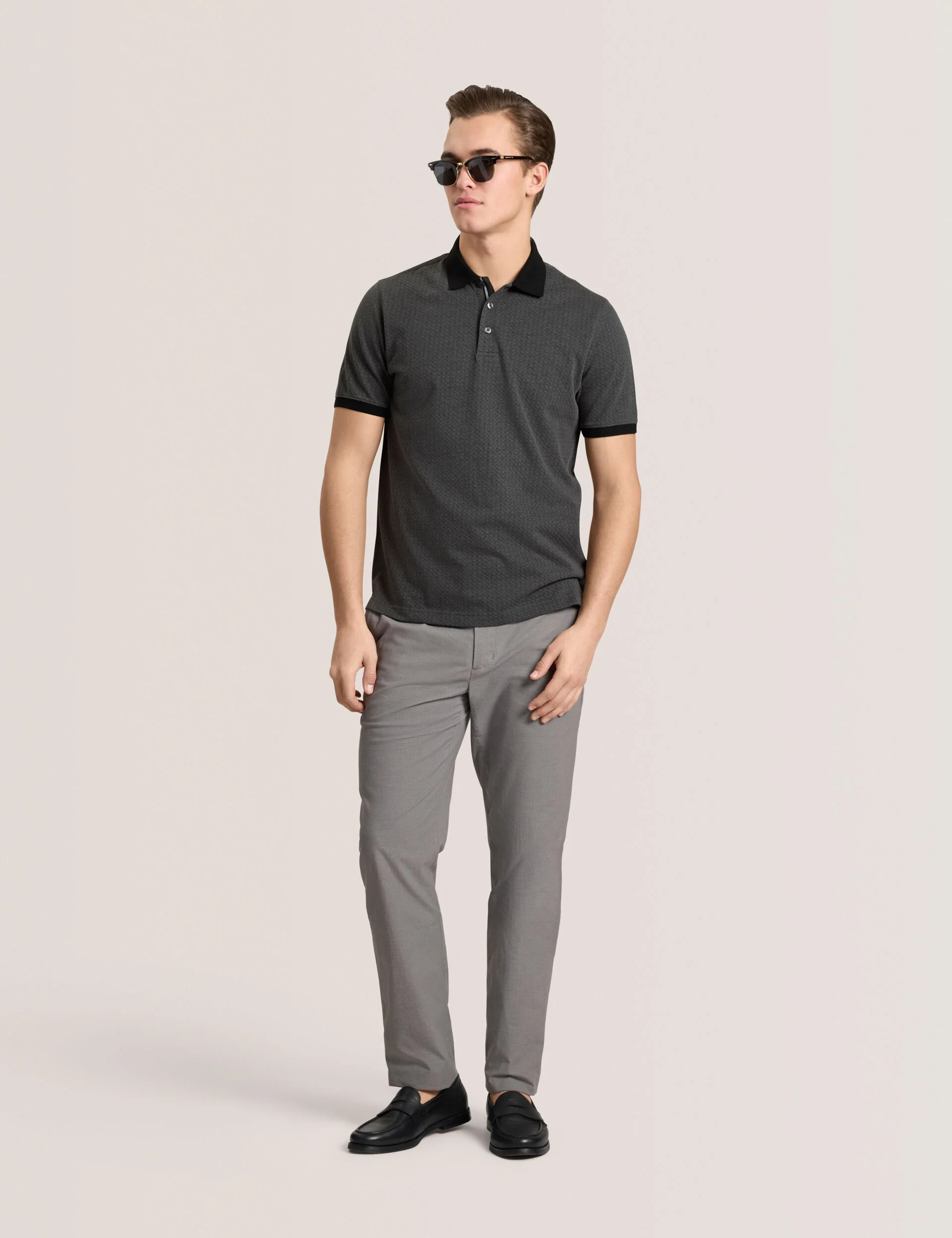 JACQUARD POLO | BLACK - Image 2
