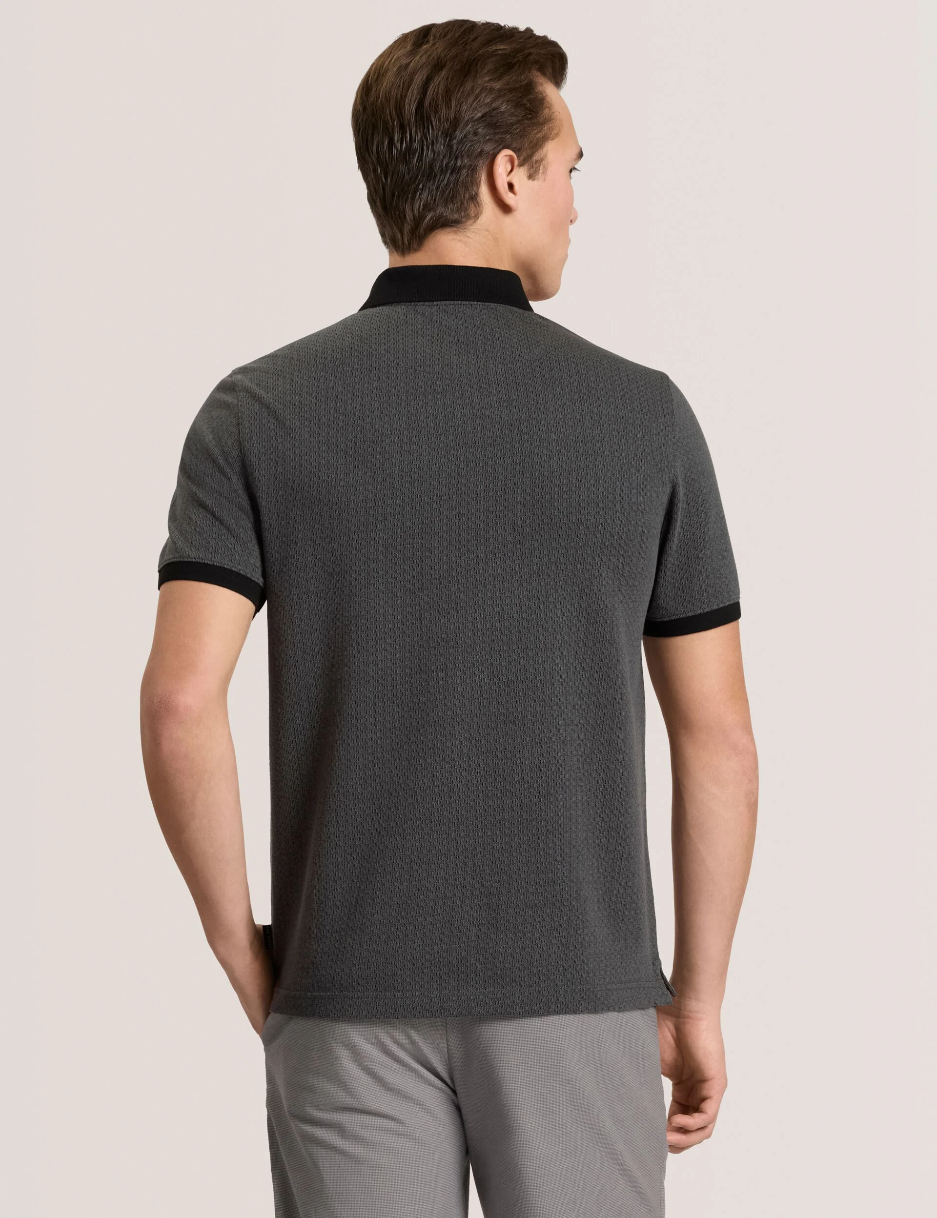JACQUARD POLO | BLACK - Image 4