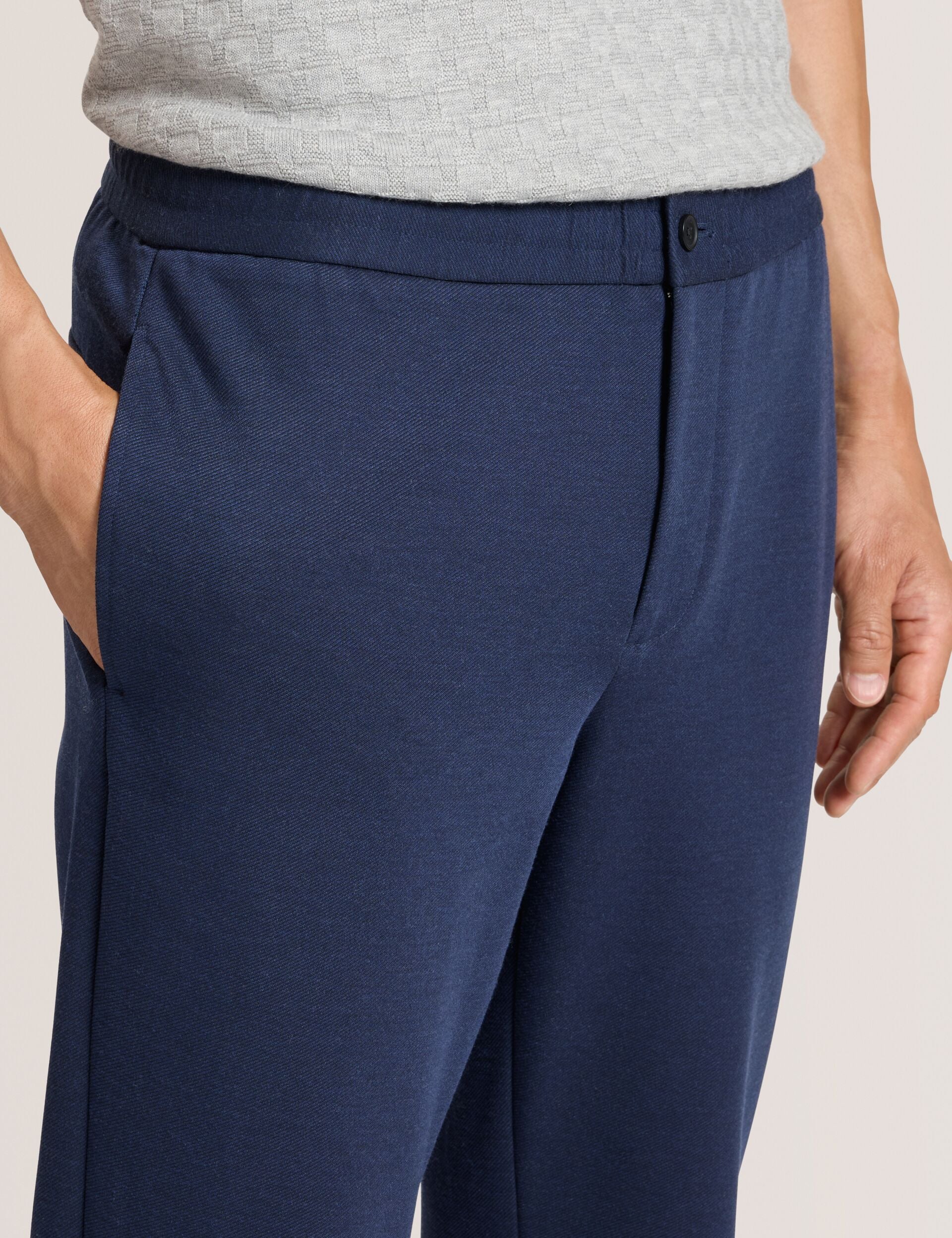 KNIT TWILL ELASTIC TROUSERS | BLUE - Image 5