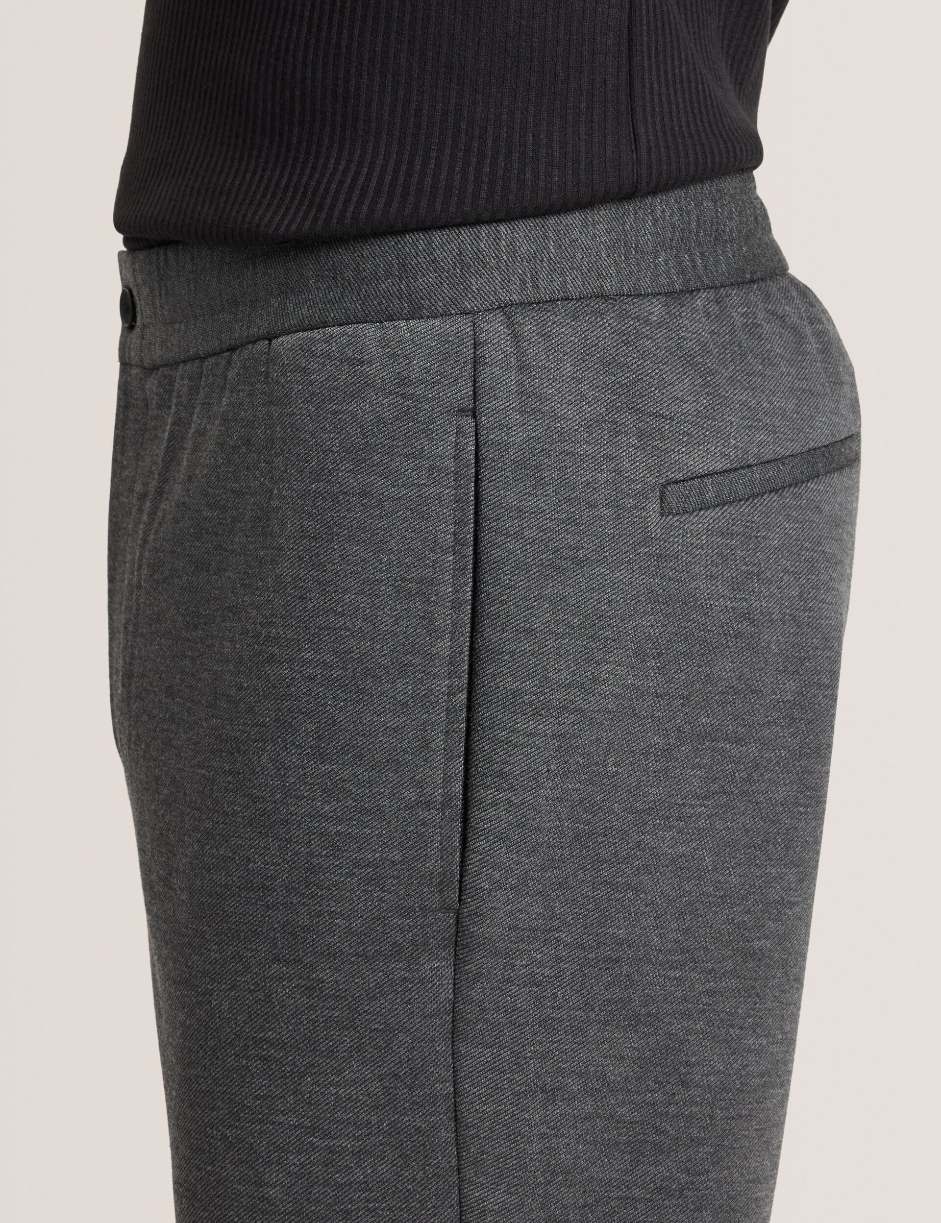 KNIT TWILL ELASTIC TROUSERS | IRON GATE HEATHER - Image 5