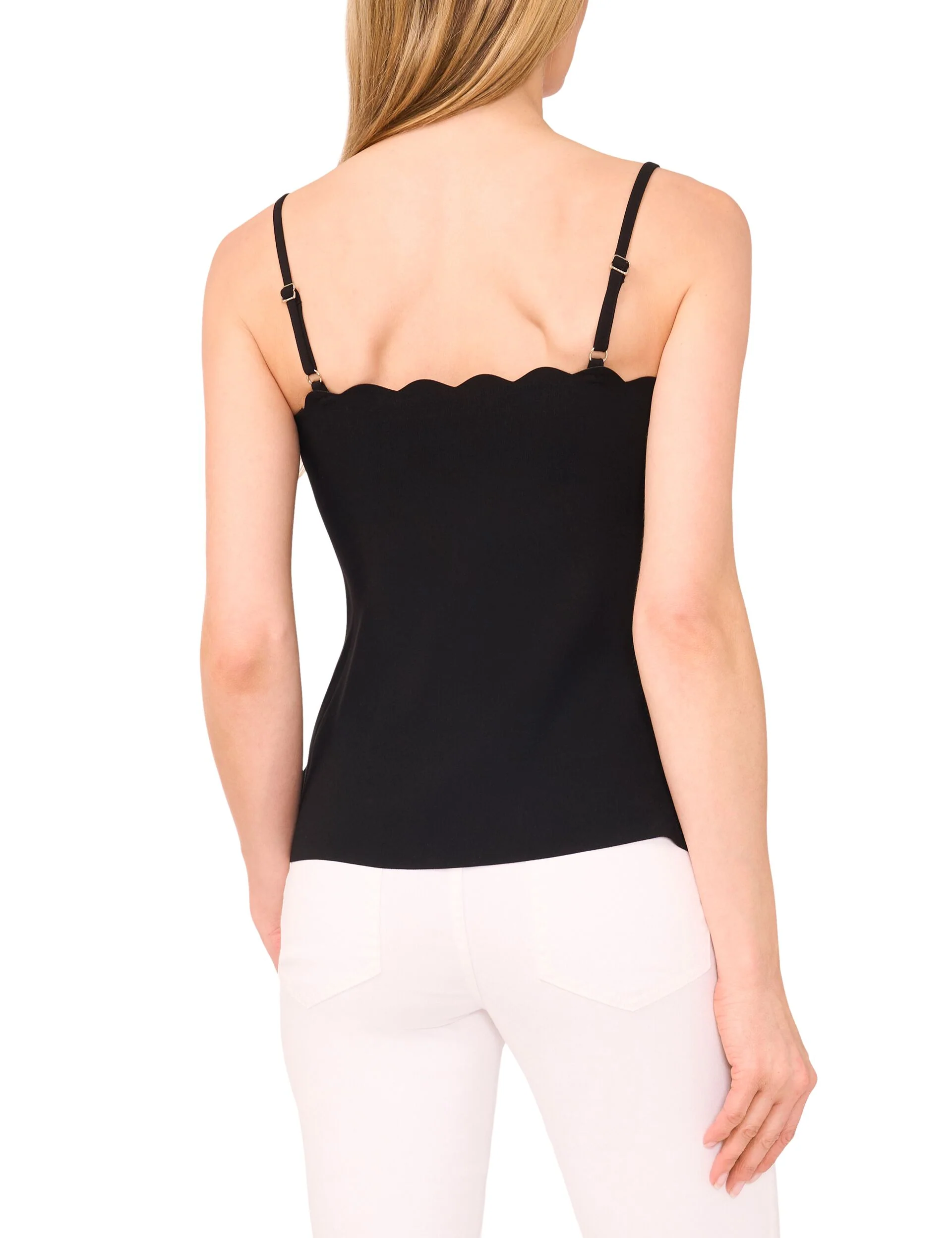 LASER CUT CREPE CAMI | BLACK - Image 3