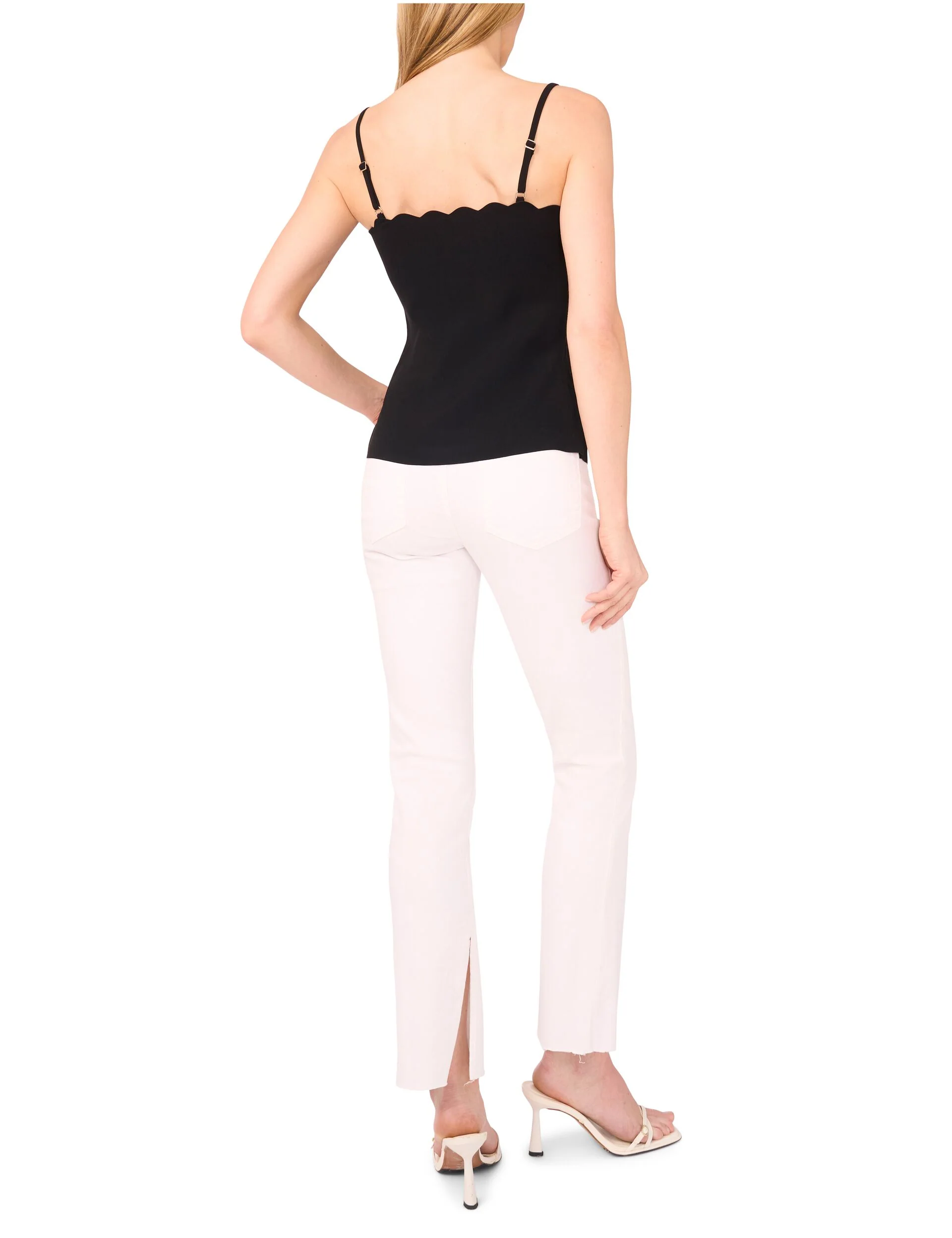 LASER CUT CREPE CAMI | BLACK - Image 4