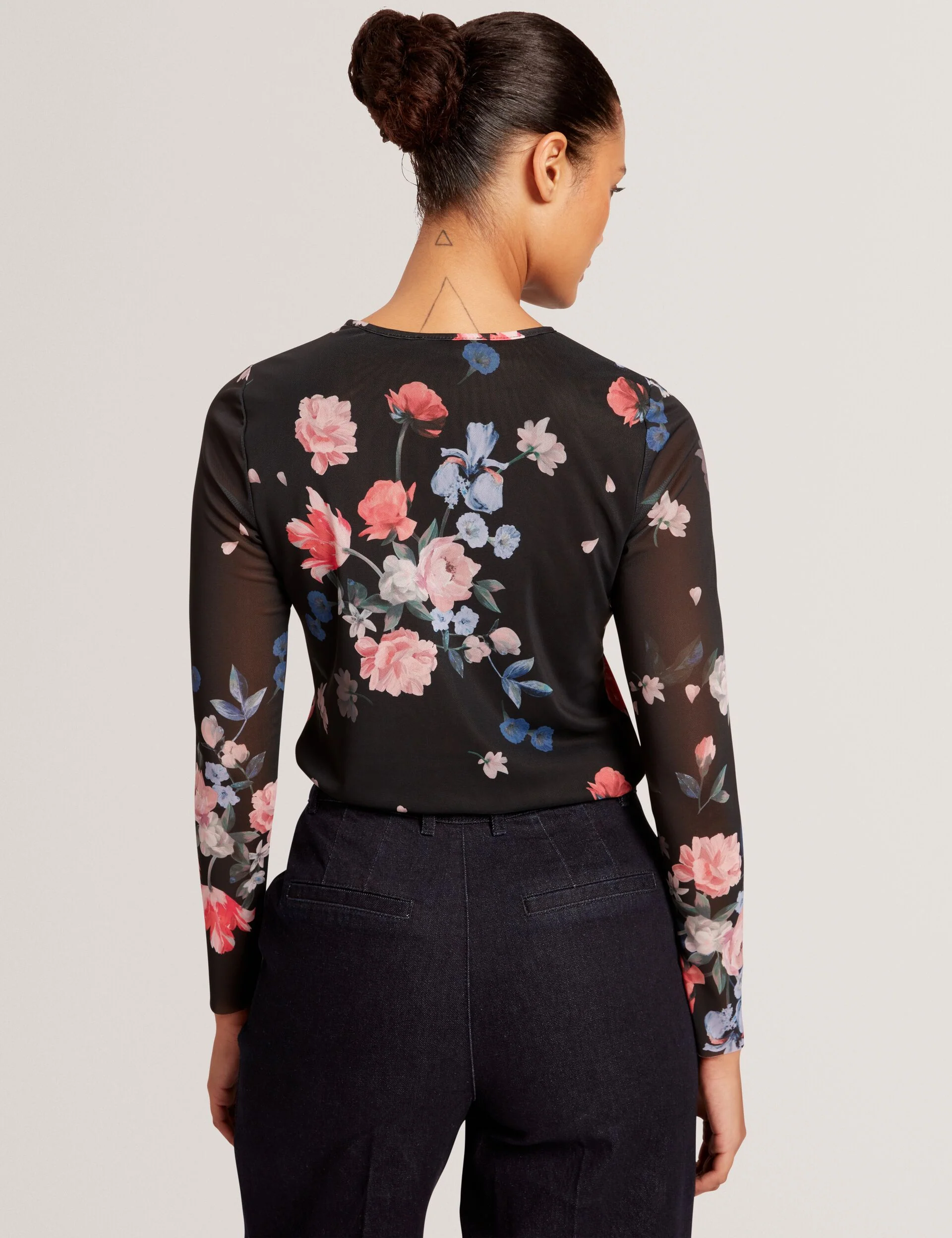 LONG SLEEVE MESH TOP | BLACK - Image 5