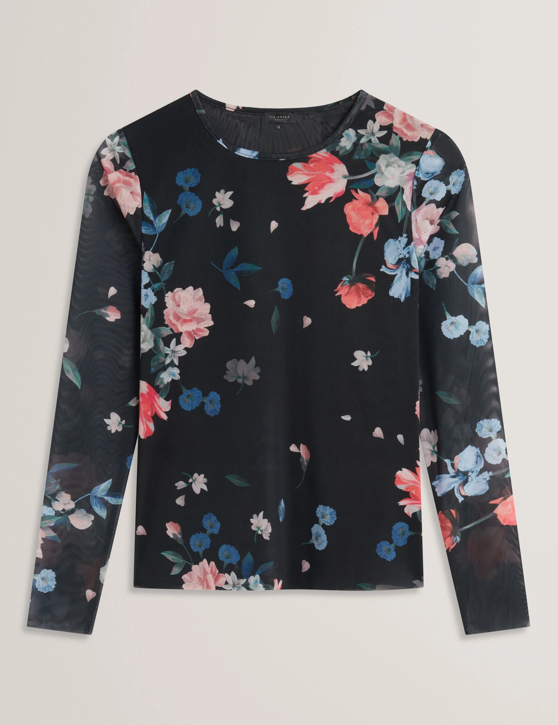 LONG SLEEVE MESH TOP | BLACK - Image 8