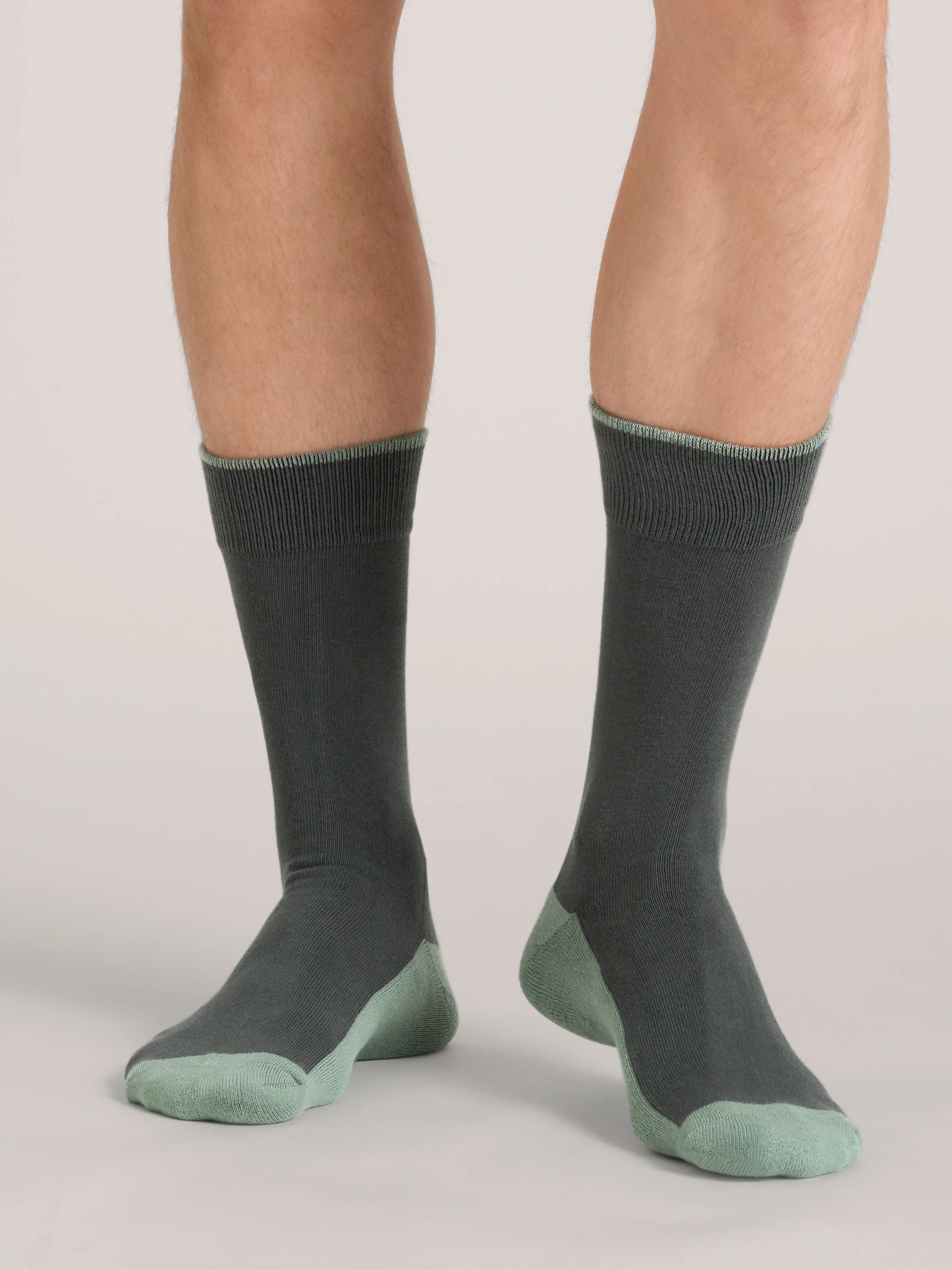 3 PK Men's 1/2 Terry Crew | BLACK - Image 3