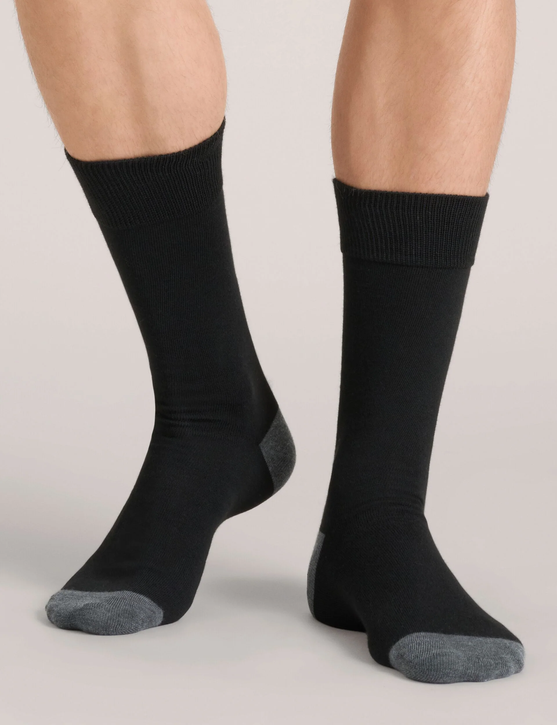 CREW SOCK CONTRAST TOE | BLACK - Image 3