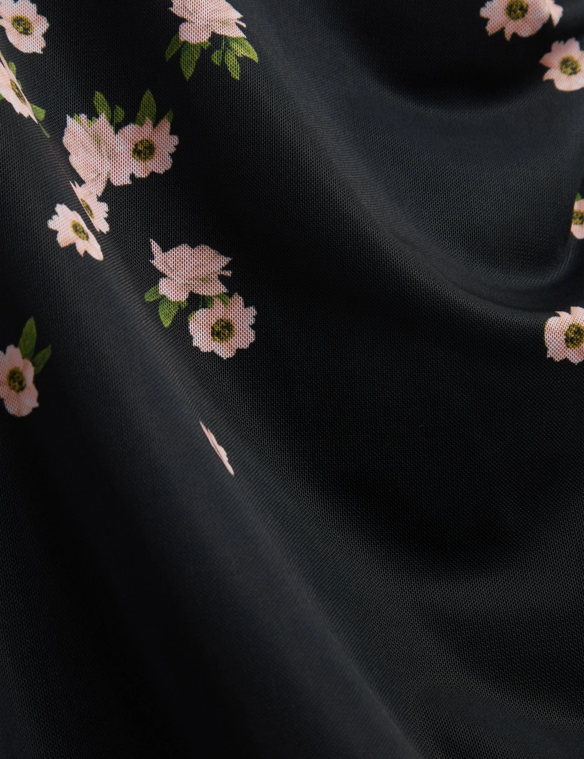 MESH PRINTED COLUMN DRESS | BLACK - Image 3
