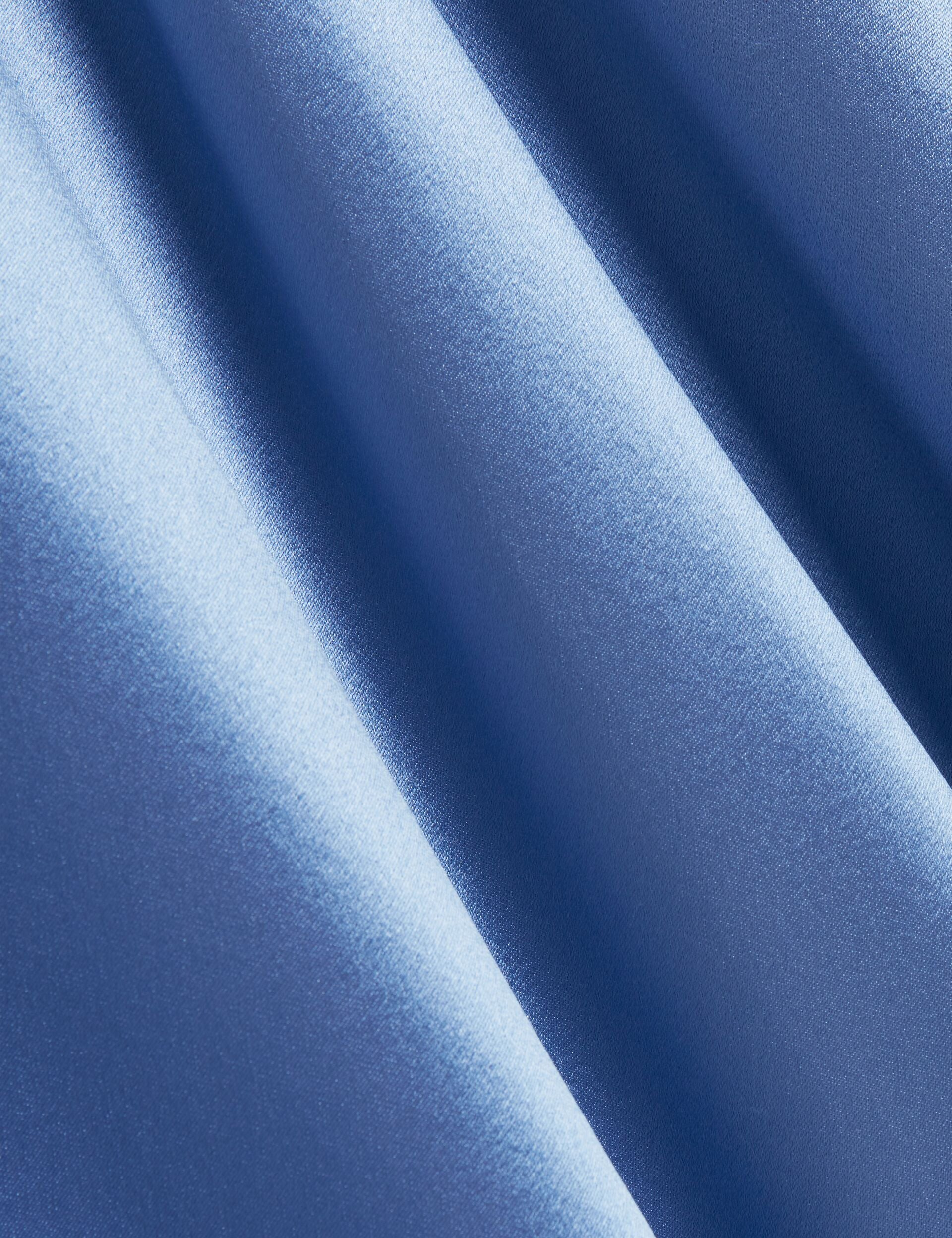 MIDI SILK SLIP DRESS | MID BLUE - Image 3