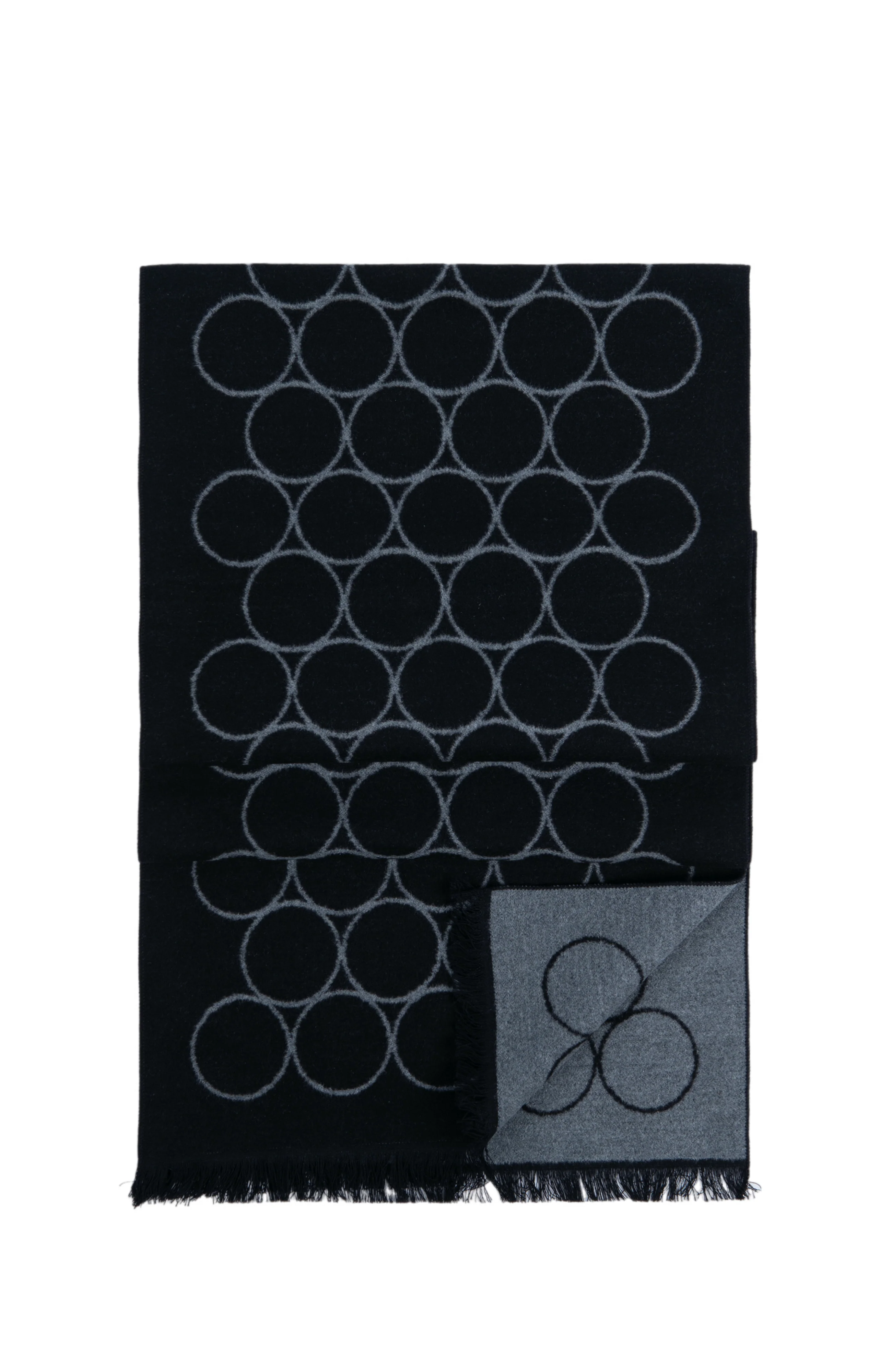 MULTI CIRCLE SCARF | BLACK - Image 3