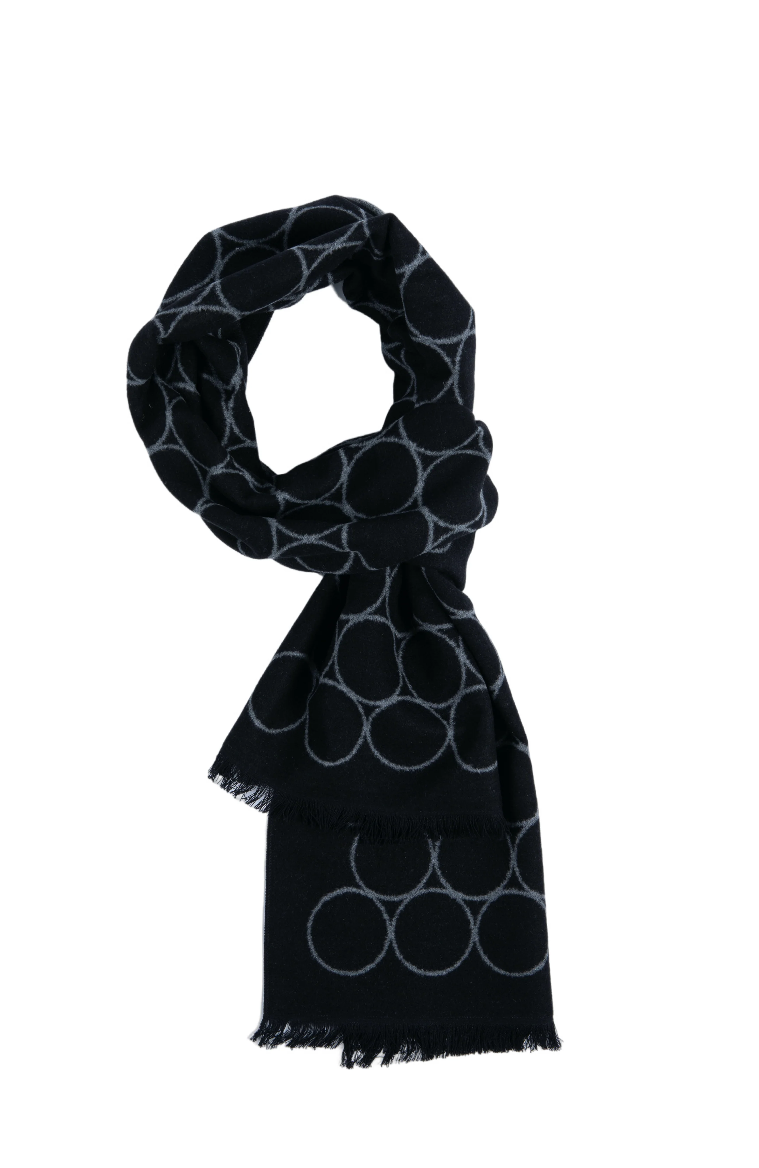 MULTI CIRCLE SCARF | BLACK - Image 4