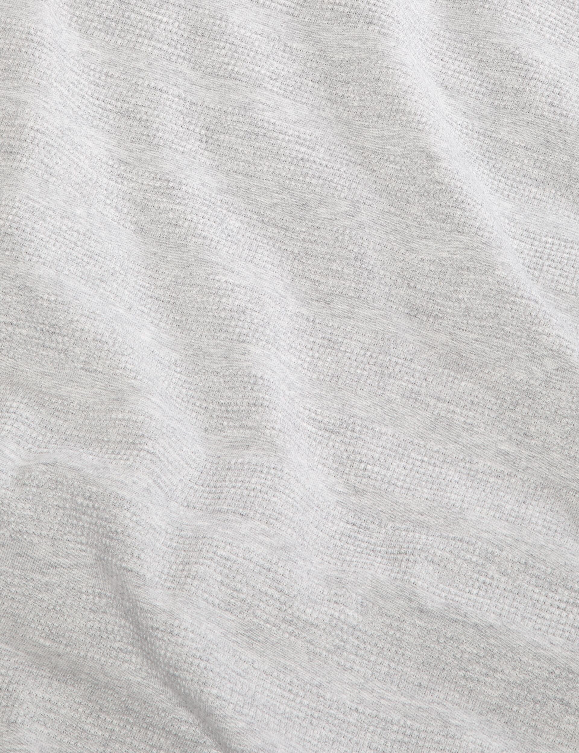 POPCORN STRIPE LONG SLEEVE POLO | GREY - Image 3