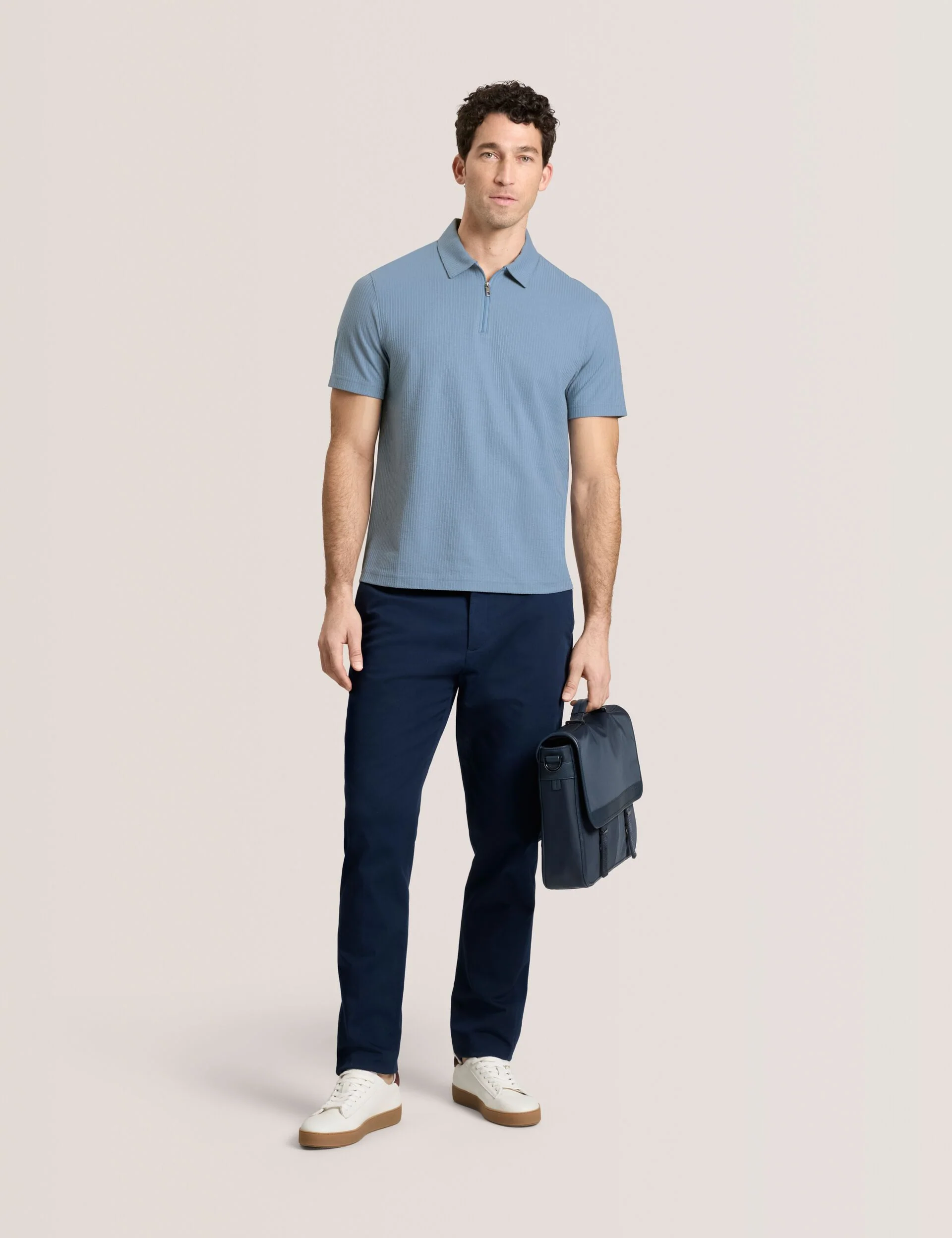 RIB ZIP POLO | LIGHT BLUE - Image 2