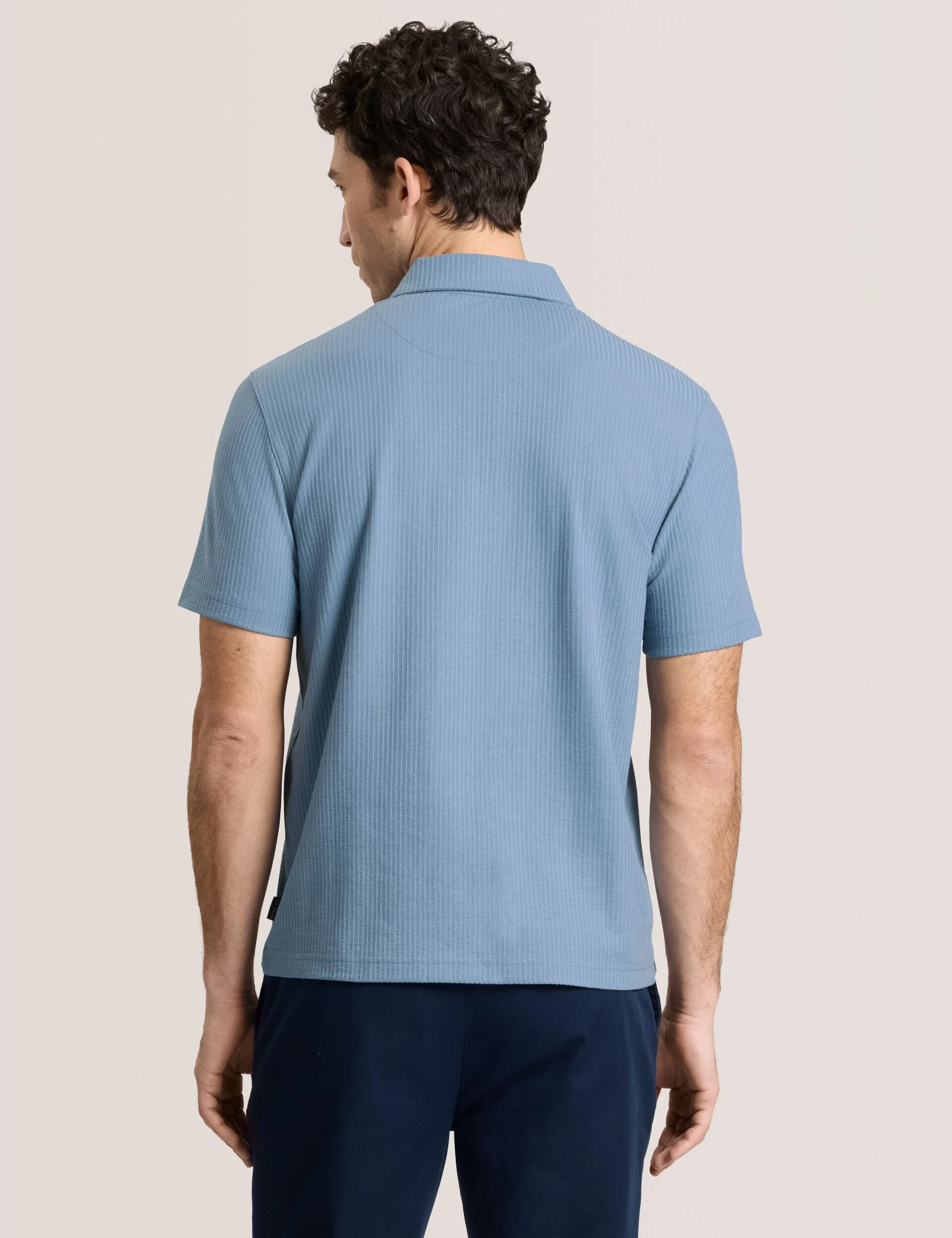 RIB ZIP POLO | LIGHT BLUE - Image 3