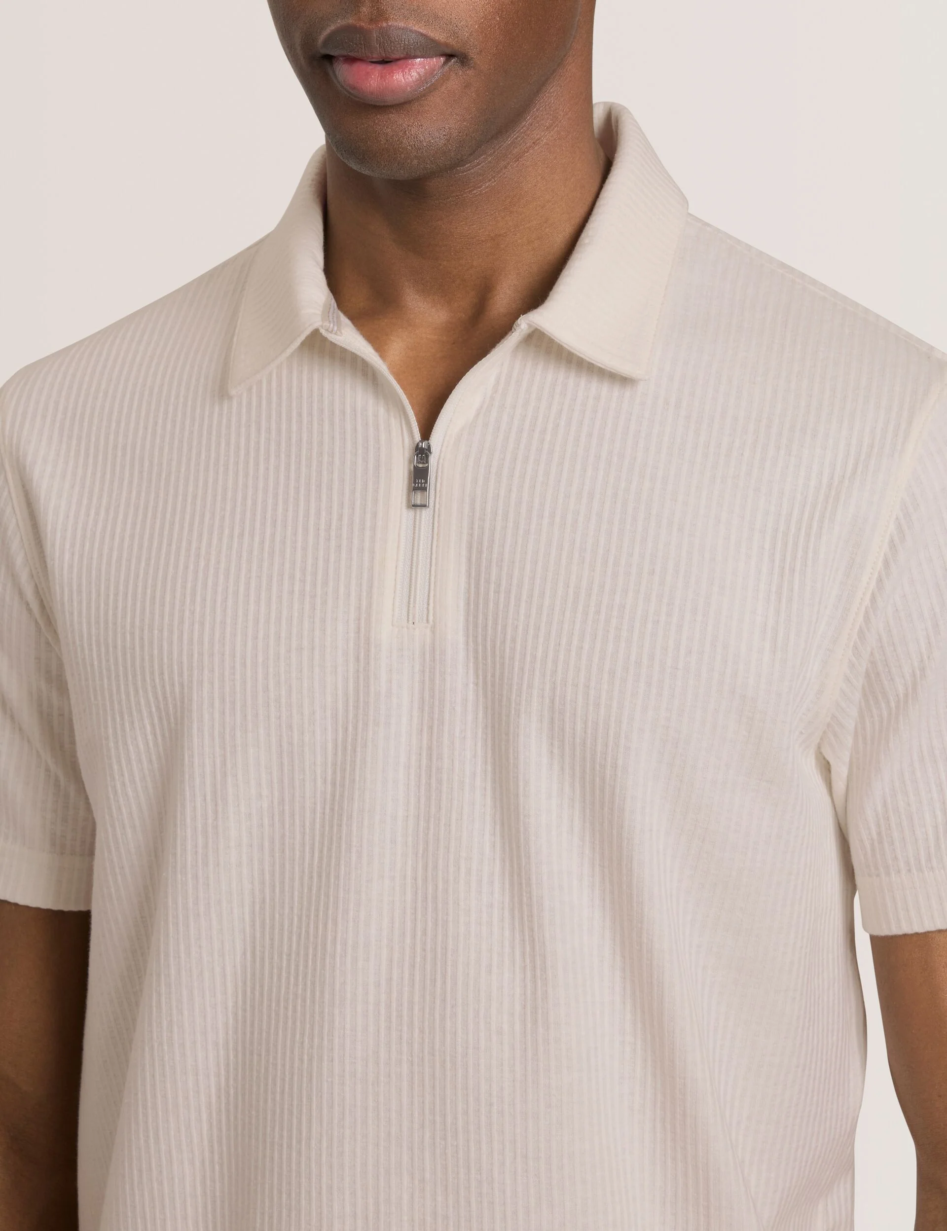 RIB ZIP POLO | ECRU - Image 4