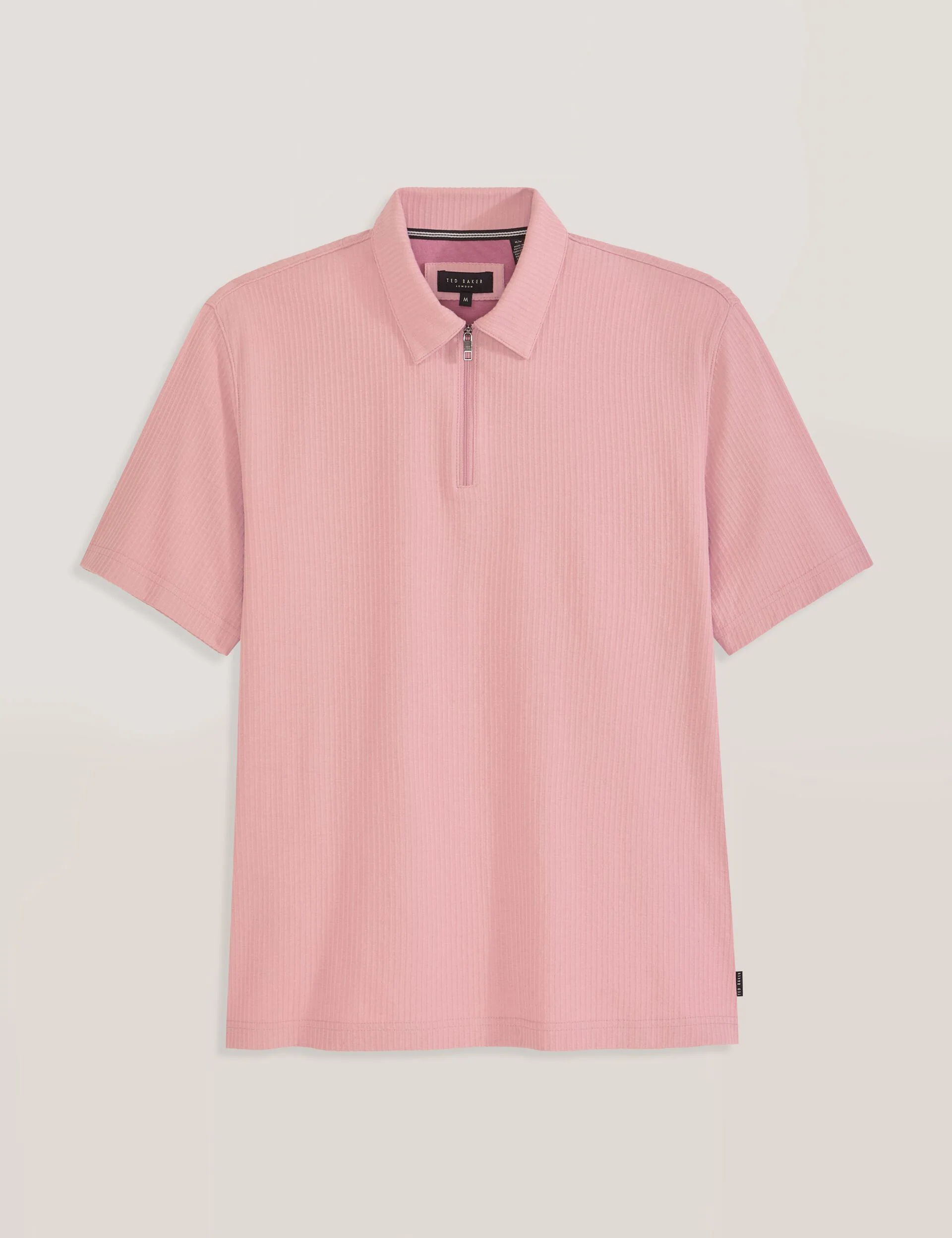 RIB ZIP POLO | PALE PINK - Image 5