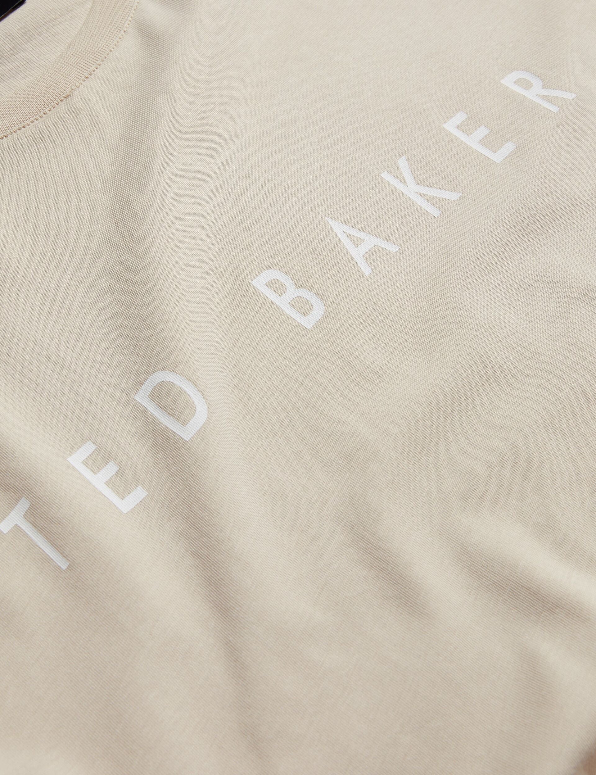 SHORT SLEEVE BRANDED T-SHIRT | STONE - Image 3