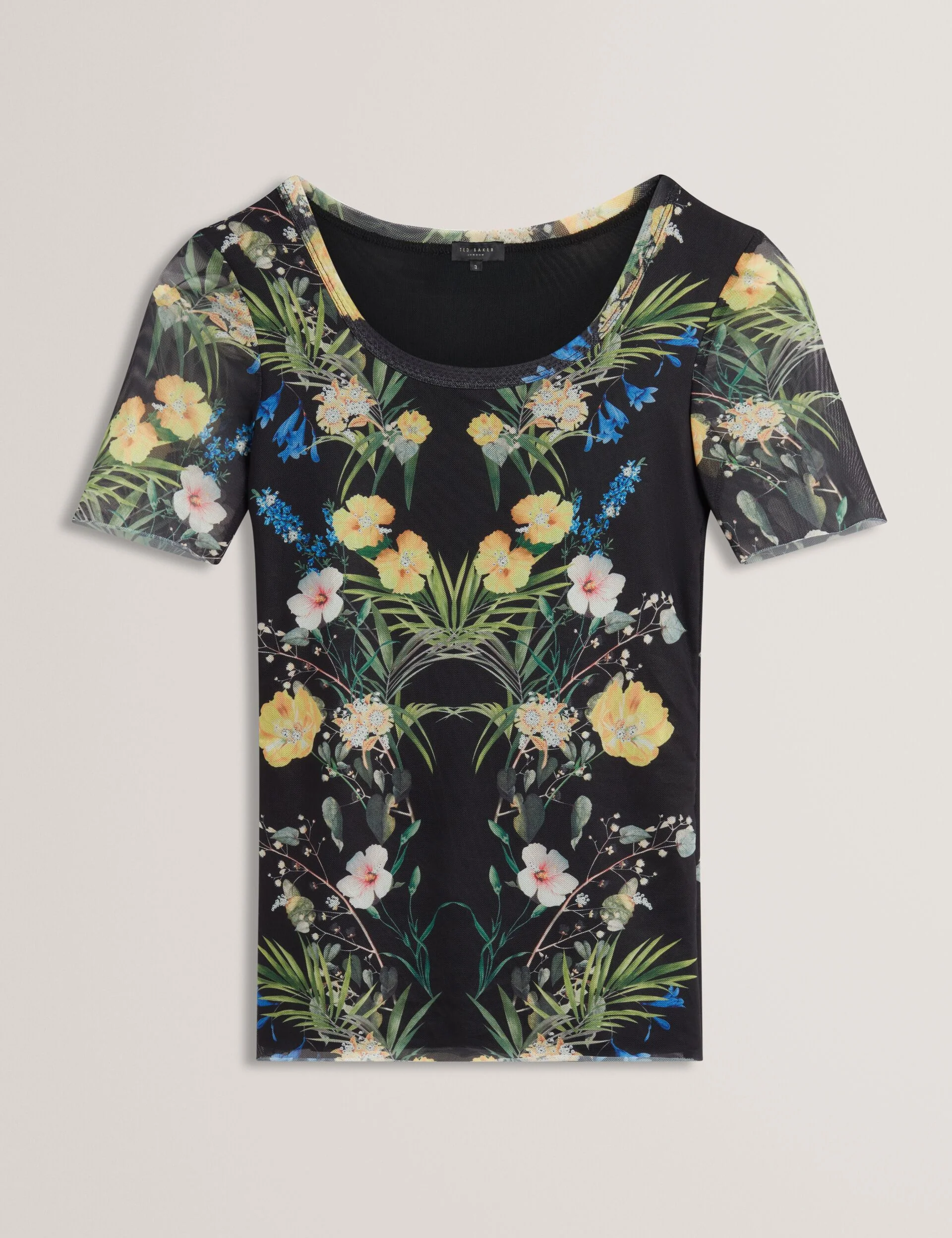 SHORT SLEEVE CREW MESH TOP | BLACK - Image 8
