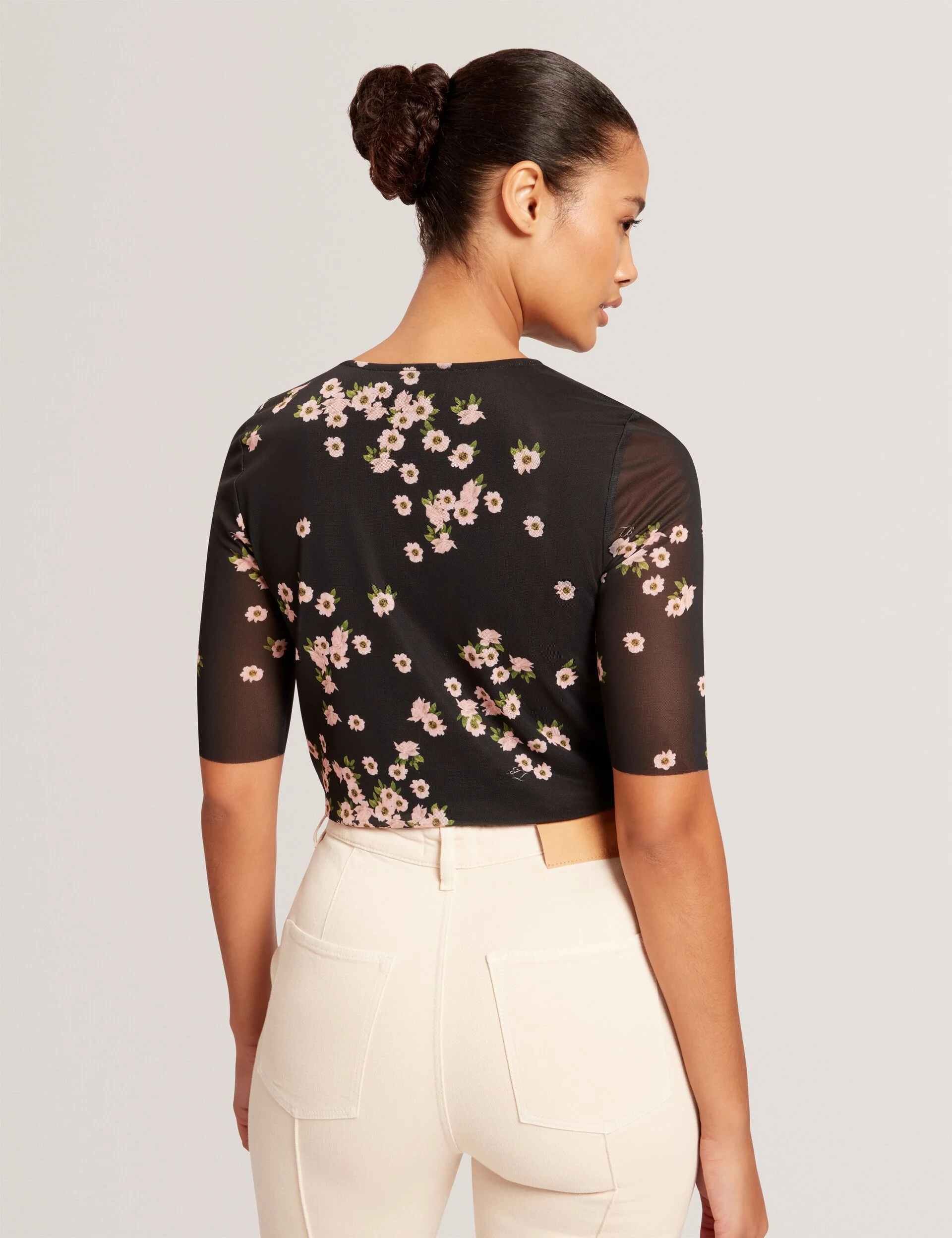 SHORT SLEEVE MESH TOP | BLACK - Image 5