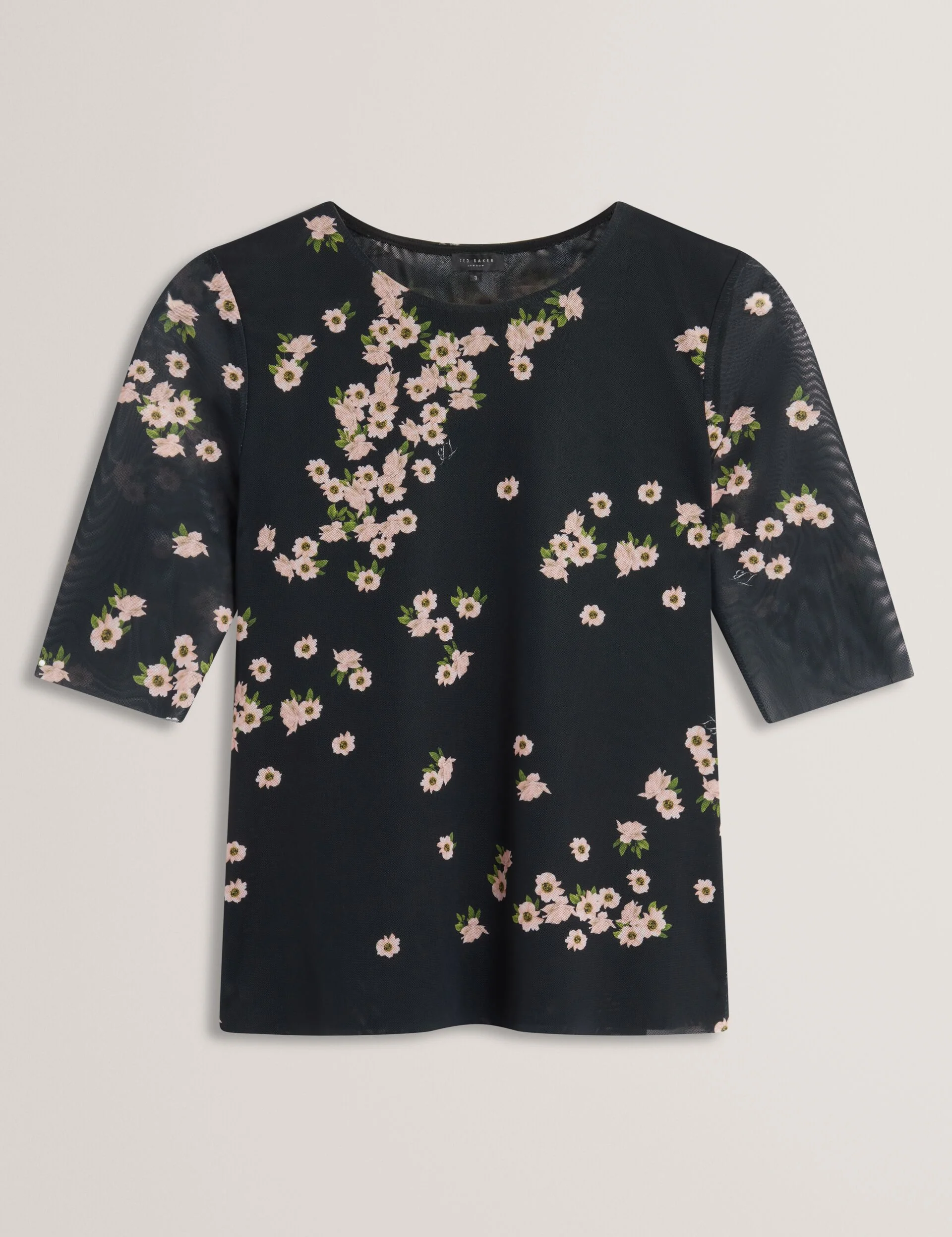 SHORT SLEEVE MESH TOP | BLACK - Image 8