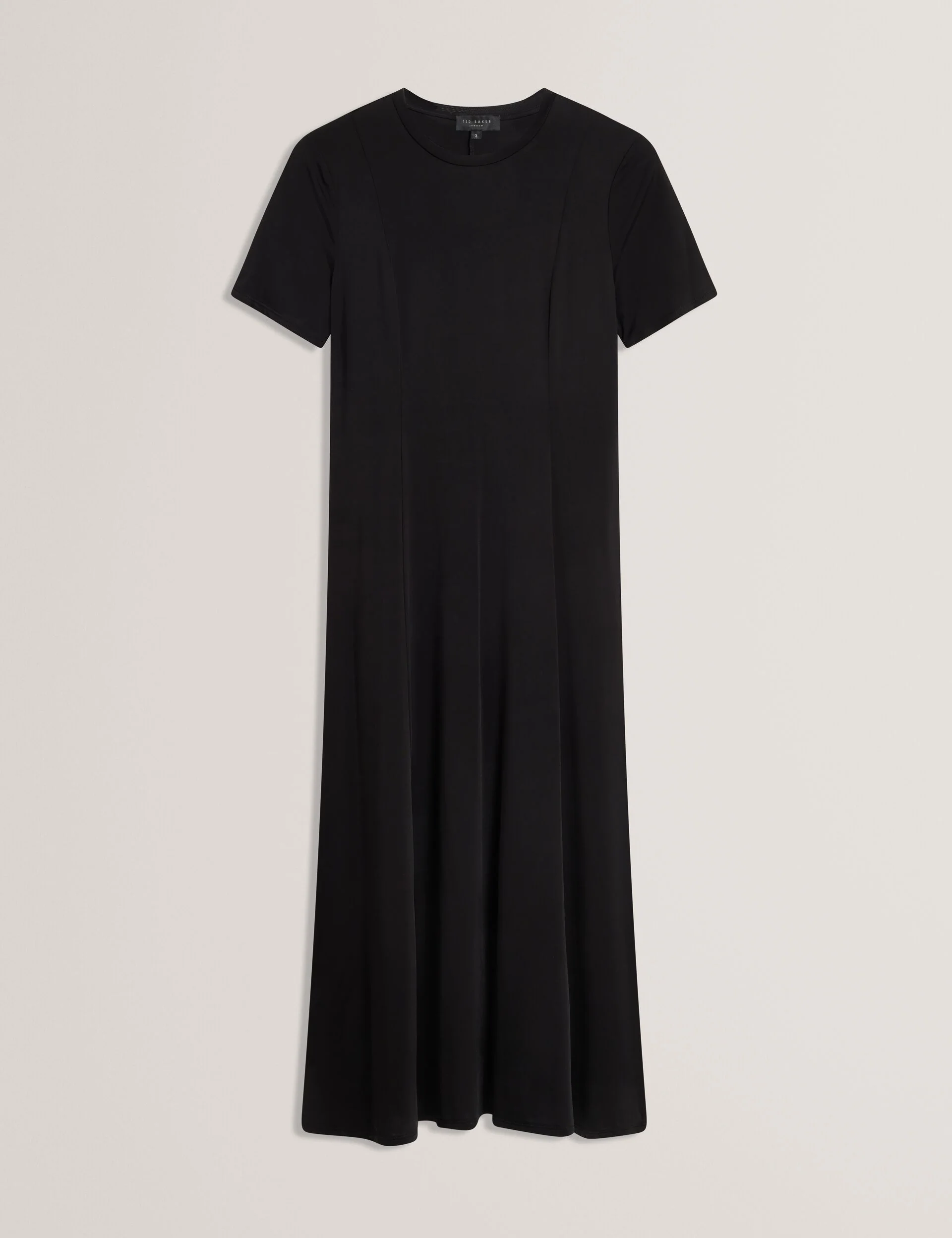 SHORT SLEEVE JERSEY MAXI DRESS | BLACK - Image 7