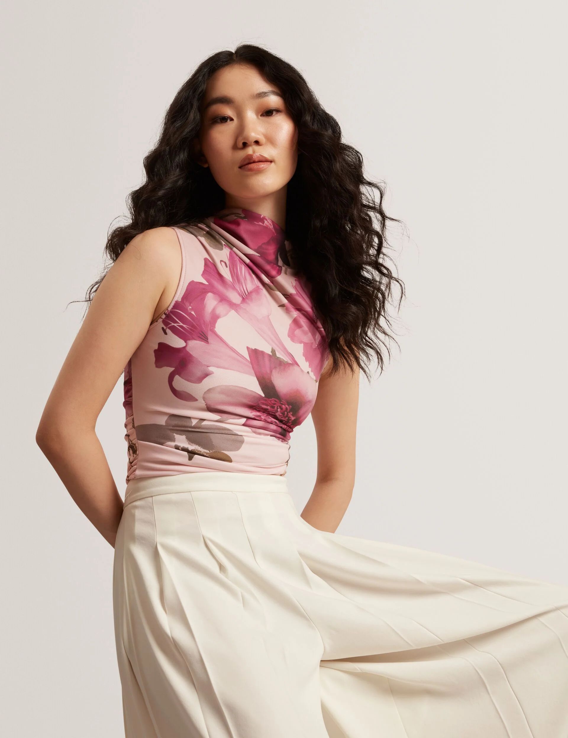 SLEEVELESS MESH TOP | LIGHT PINK - Image 7