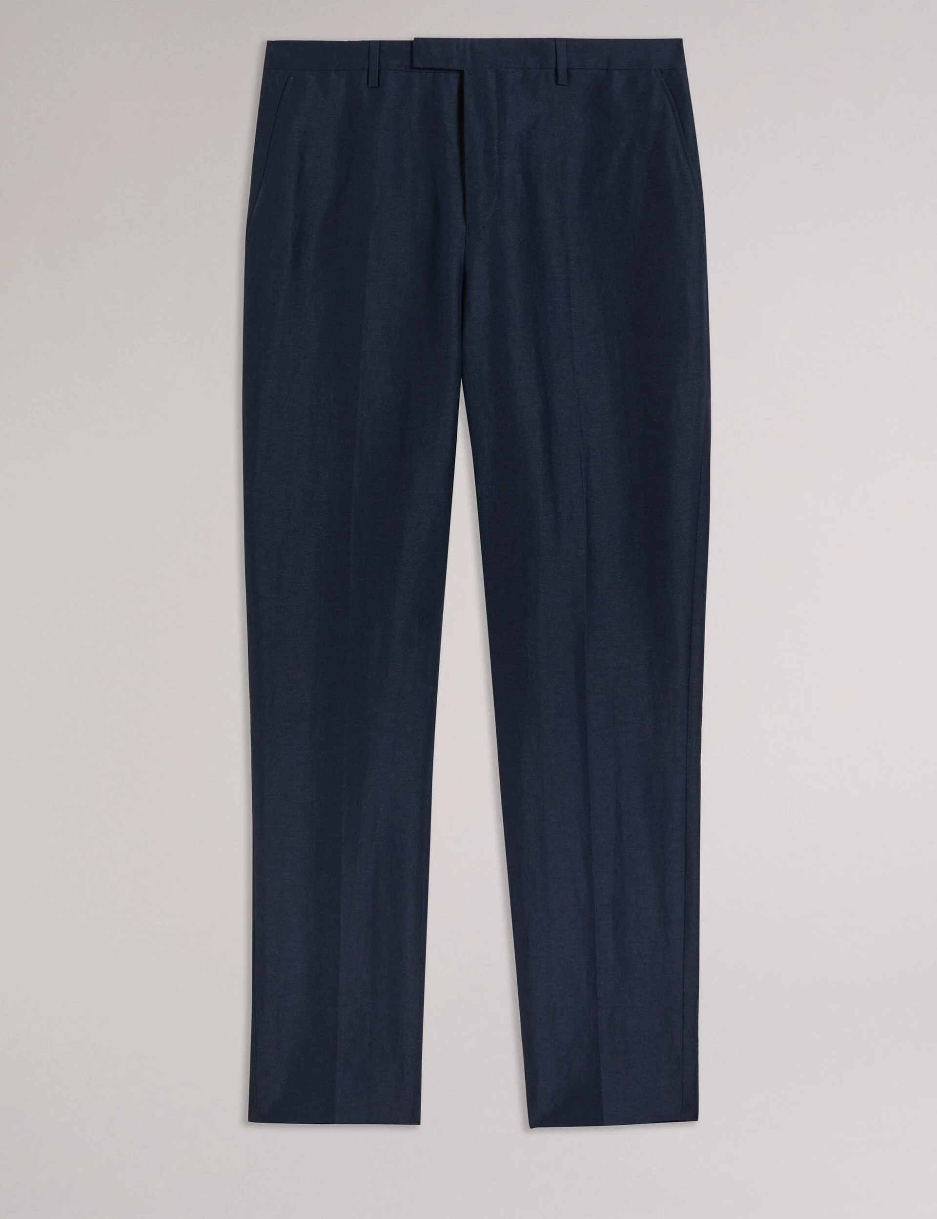 SLIM FIT WOOL LINEN TROUSER | NAVY - Image 6